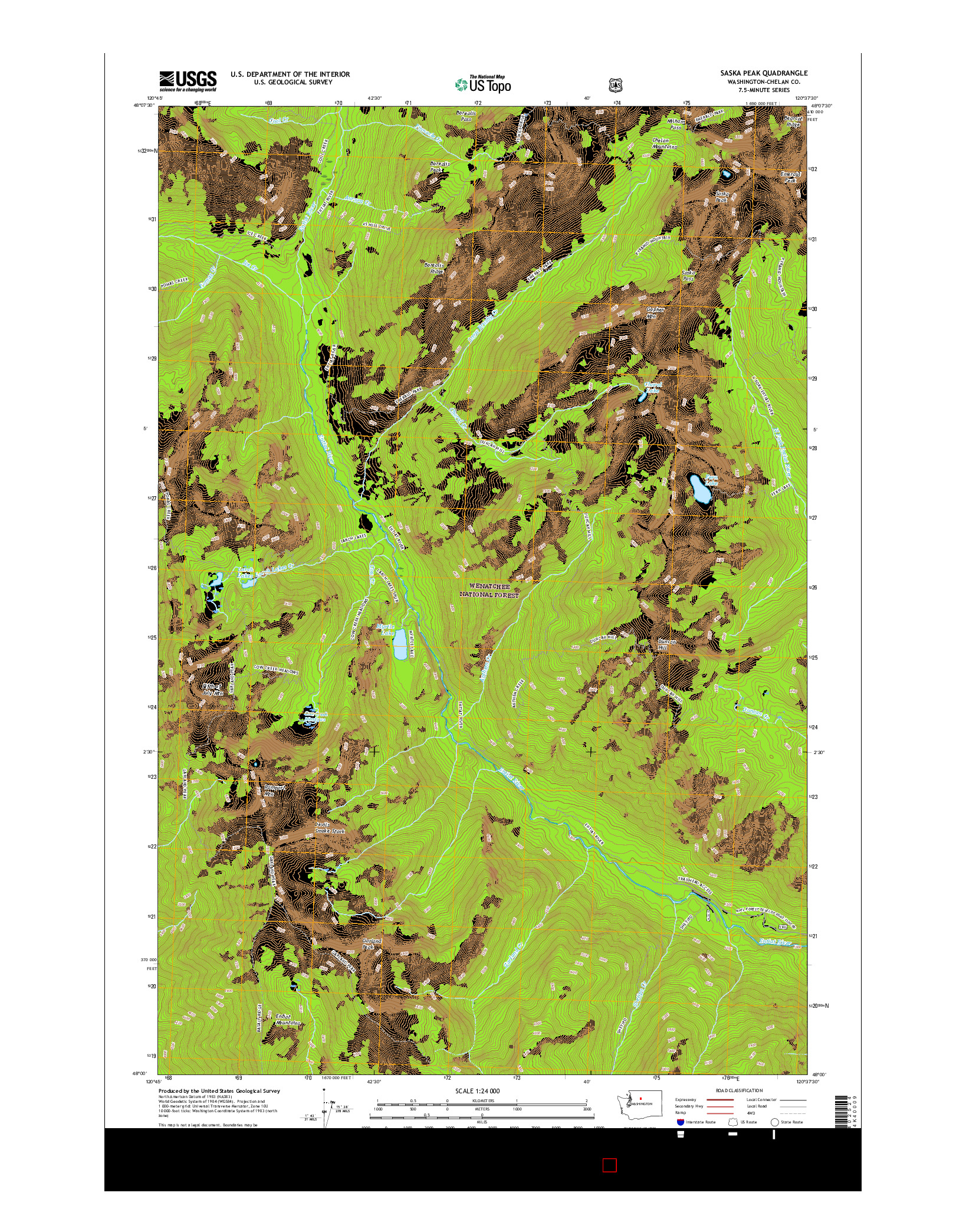 USGS US TOPO 7.5-MINUTE MAP FOR SASKA PEAK, WA 2017