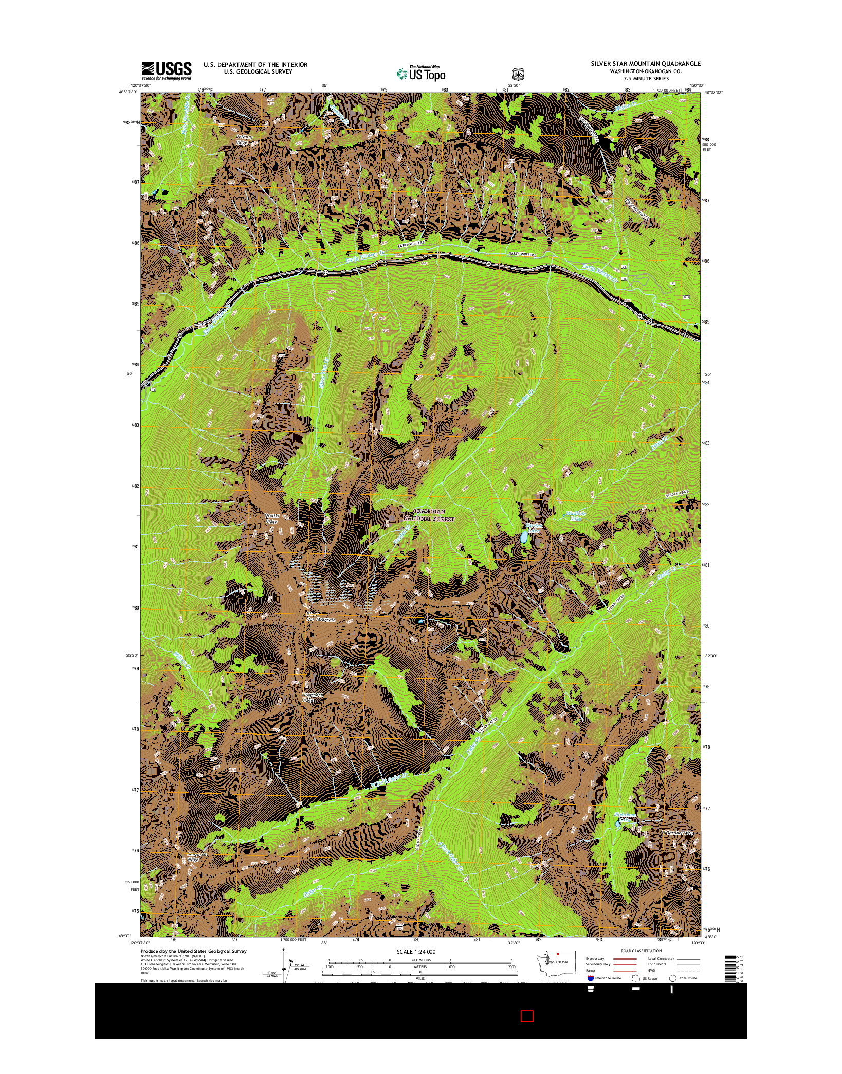 USGS US TOPO 7.5-MINUTE MAP FOR SILVER STAR MOUNTAIN, WA 2017