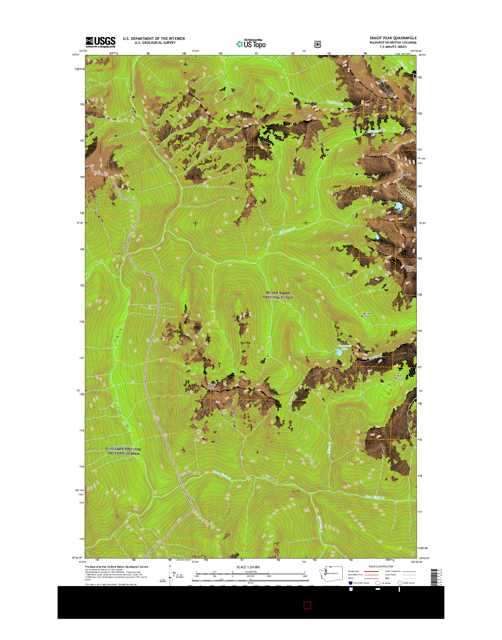 USGS US TOPO 7.5-MINUTE MAP FOR SKAGIT PEAK, WA-BC 2017