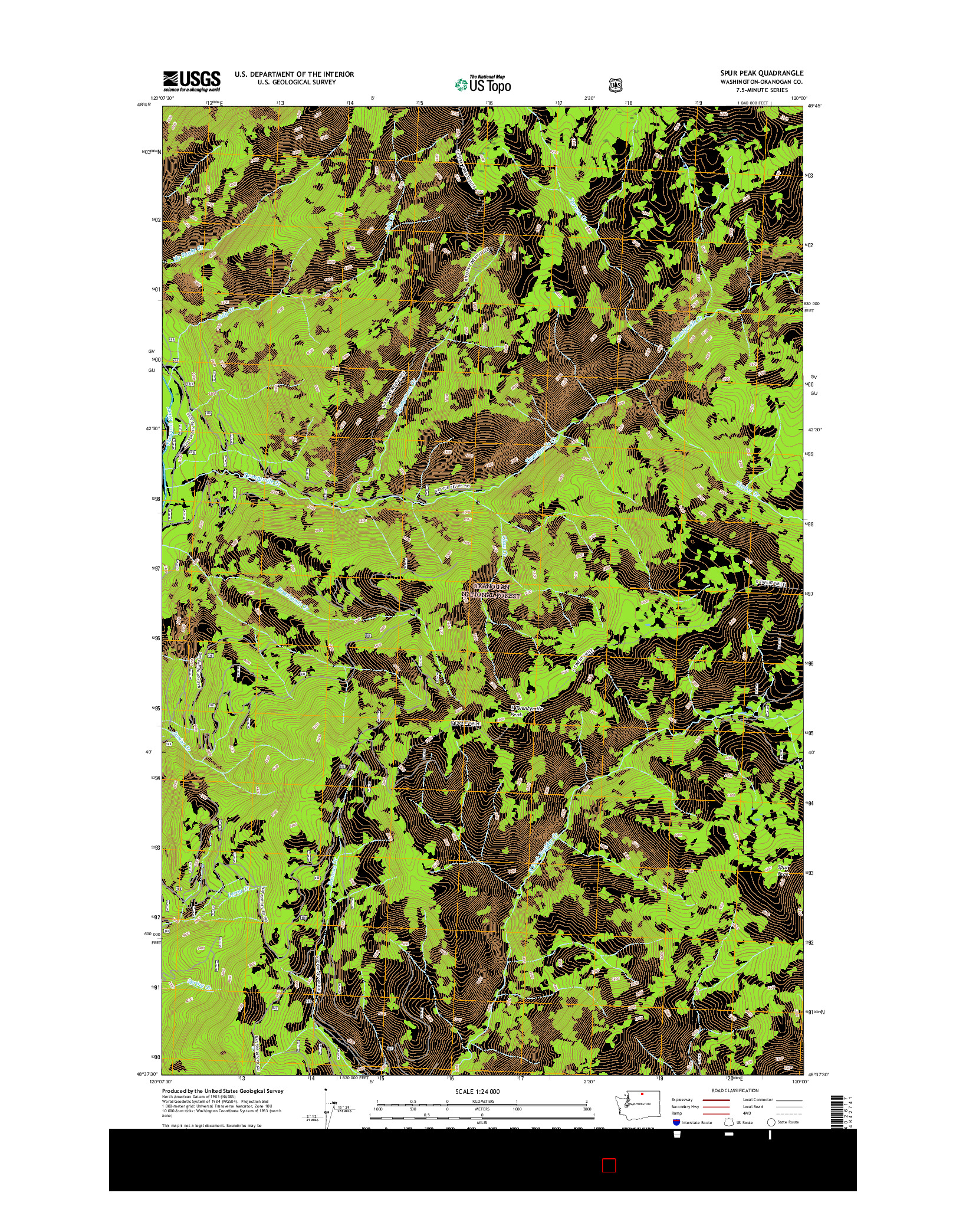 USGS US TOPO 7.5-MINUTE MAP FOR SPUR PEAK, WA 2017