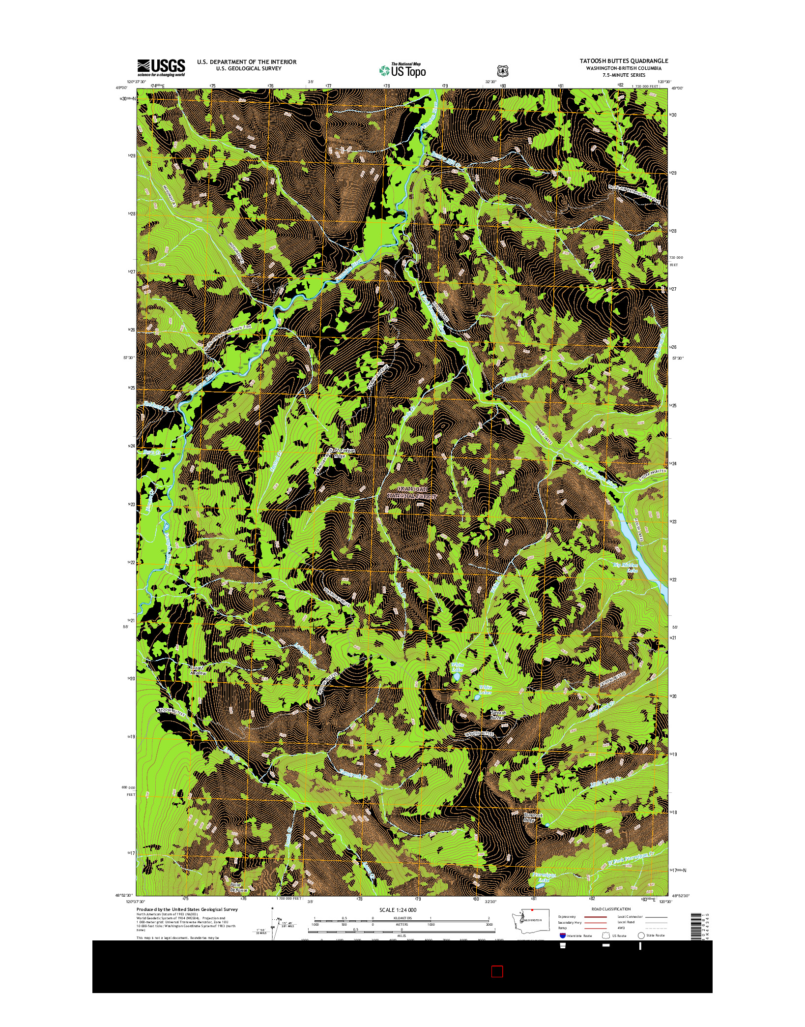 USGS US TOPO 7.5-MINUTE MAP FOR TATOOSH BUTTES, WA-BC 2017