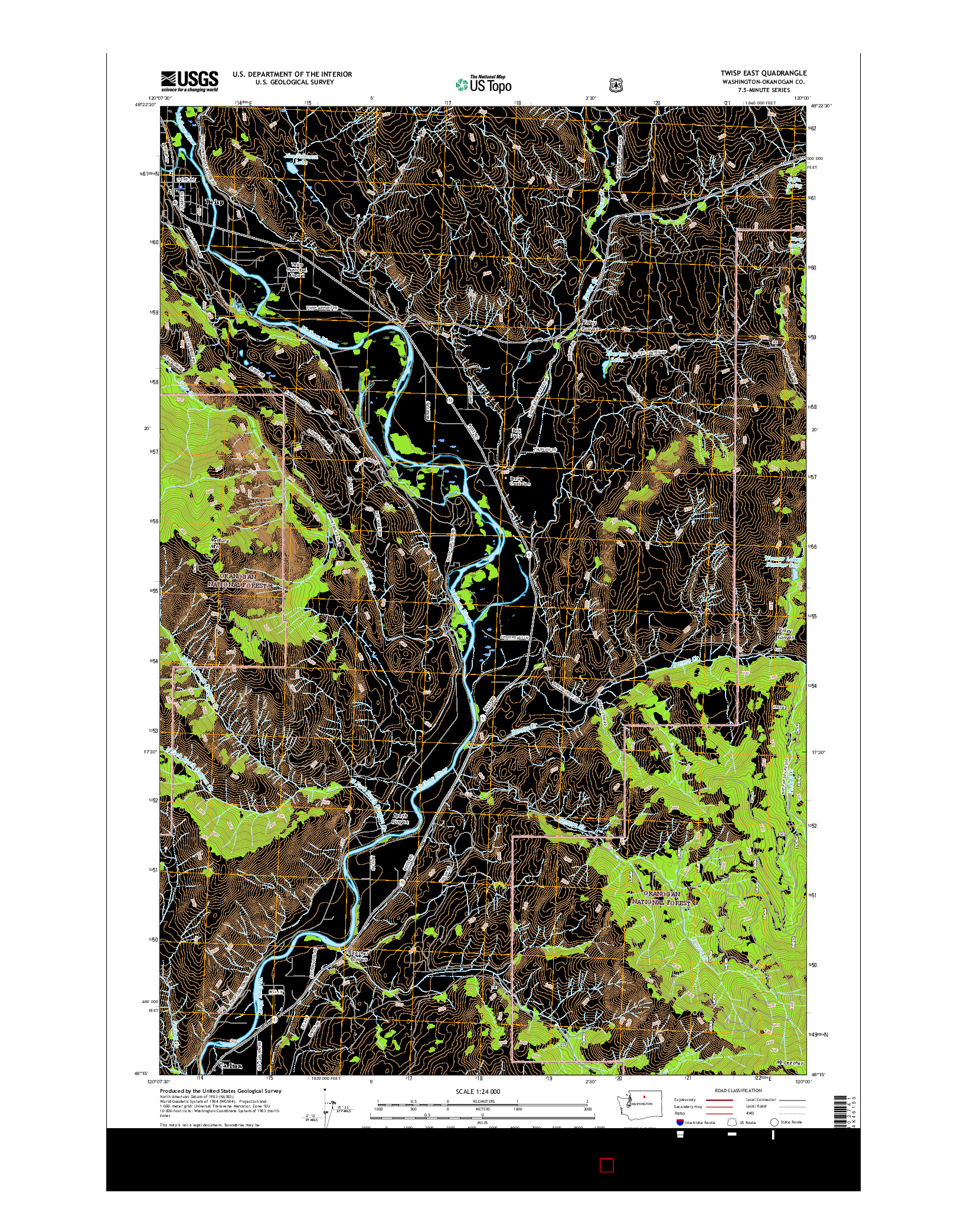 USGS US TOPO 7.5-MINUTE MAP FOR TWISP EAST, WA 2017