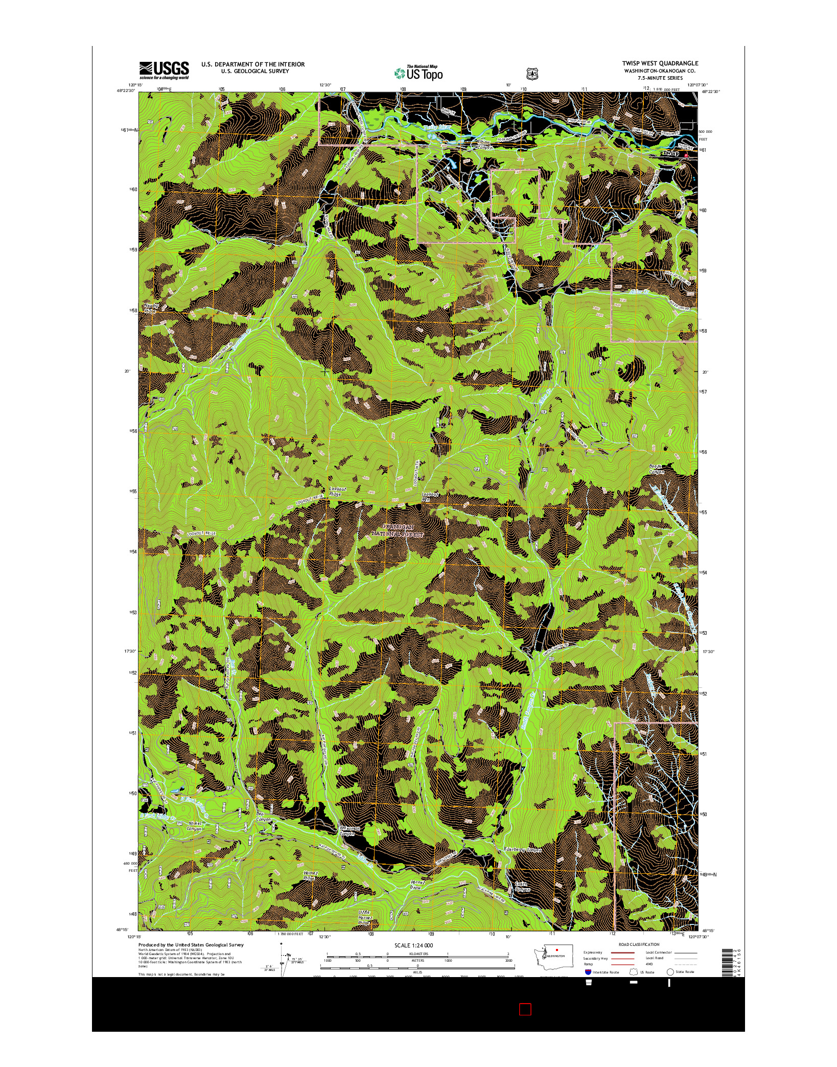 USGS US TOPO 7.5-MINUTE MAP FOR TWISP WEST, WA 2017