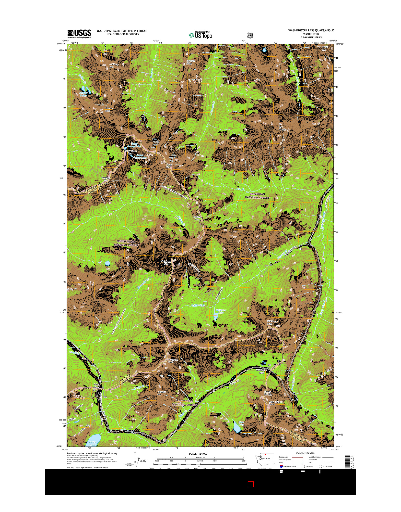 USGS US TOPO 7.5-MINUTE MAP FOR WASHINGTON PASS, WA 2017