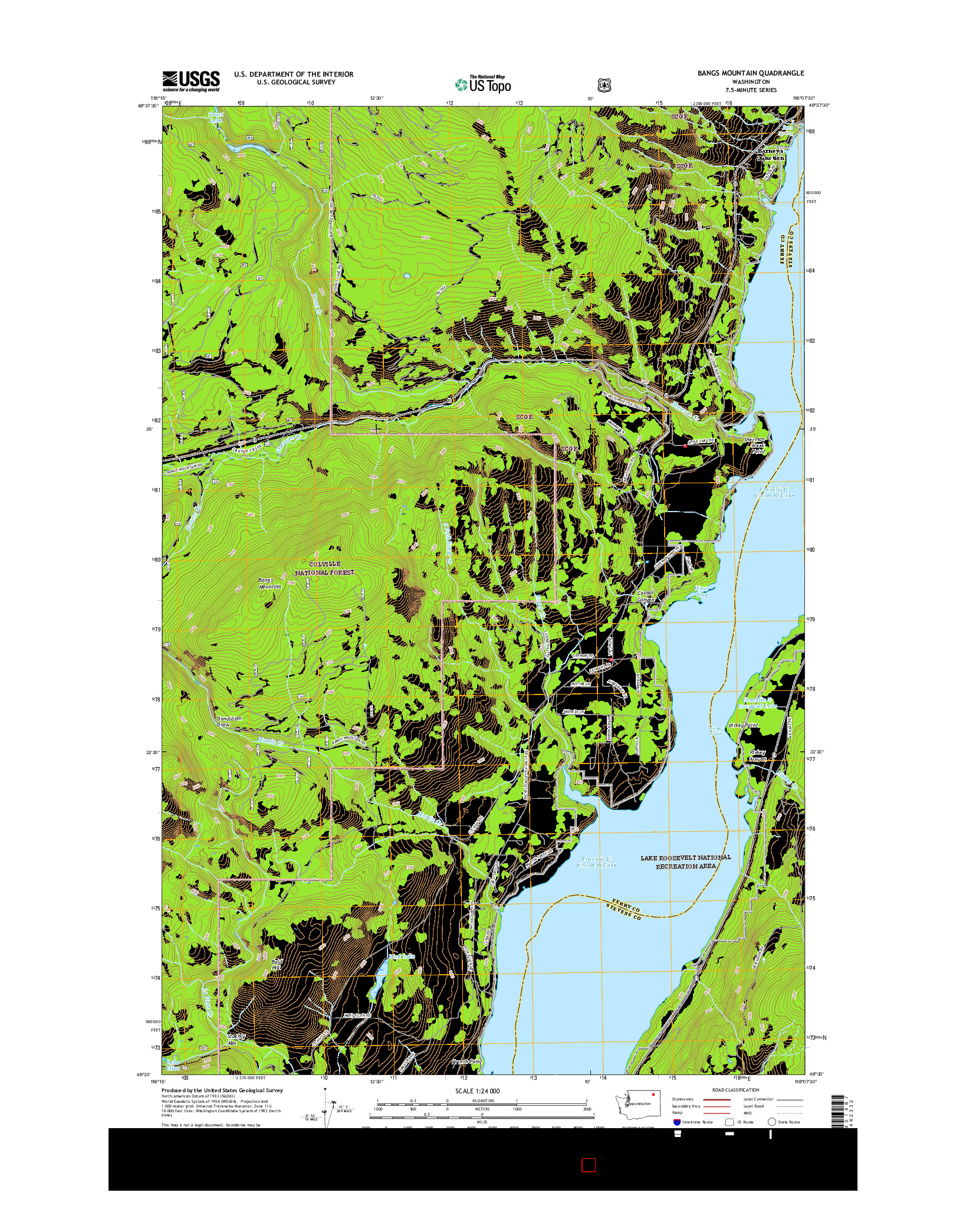 USGS US TOPO 7.5-MINUTE MAP FOR BANGS MOUNTAIN, WA 2017