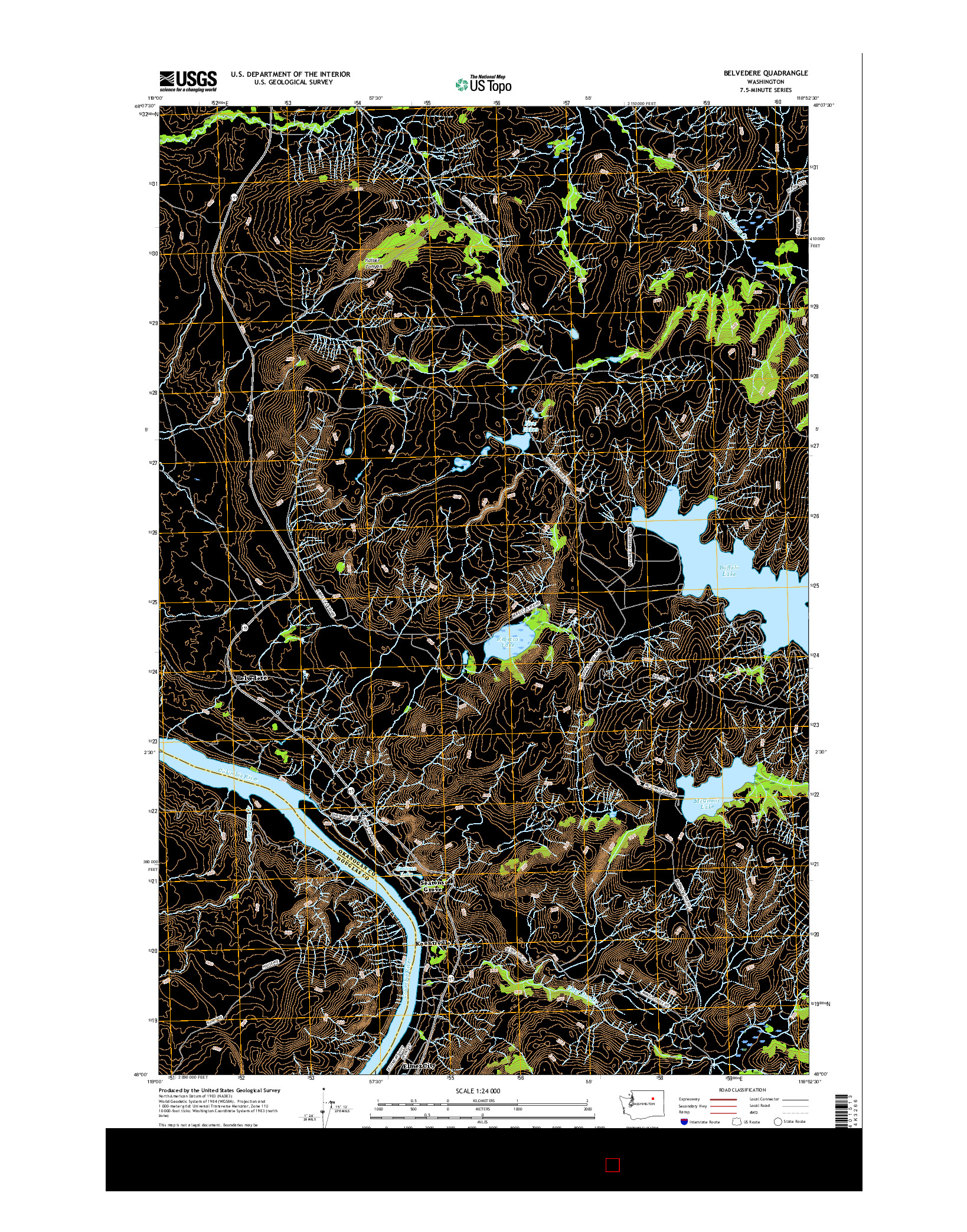 USGS US TOPO 7.5-MINUTE MAP FOR BELVEDERE, WA 2017