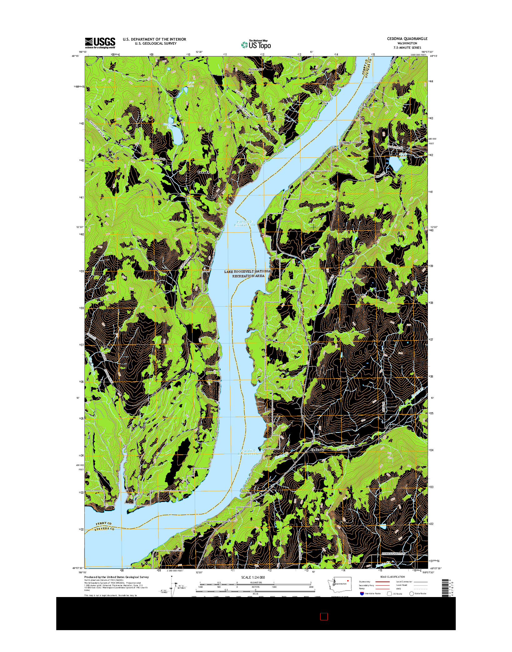 USGS US TOPO 7.5-MINUTE MAP FOR CEDONIA, WA 2017
