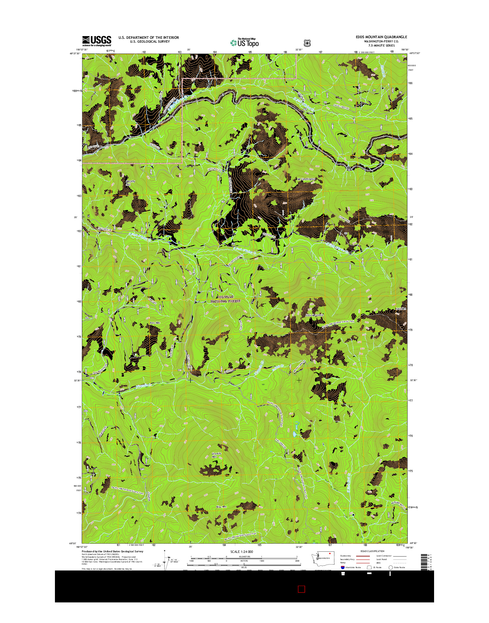 USGS US TOPO 7.5-MINUTE MAP FOR EDDS MOUNTAIN, WA 2017