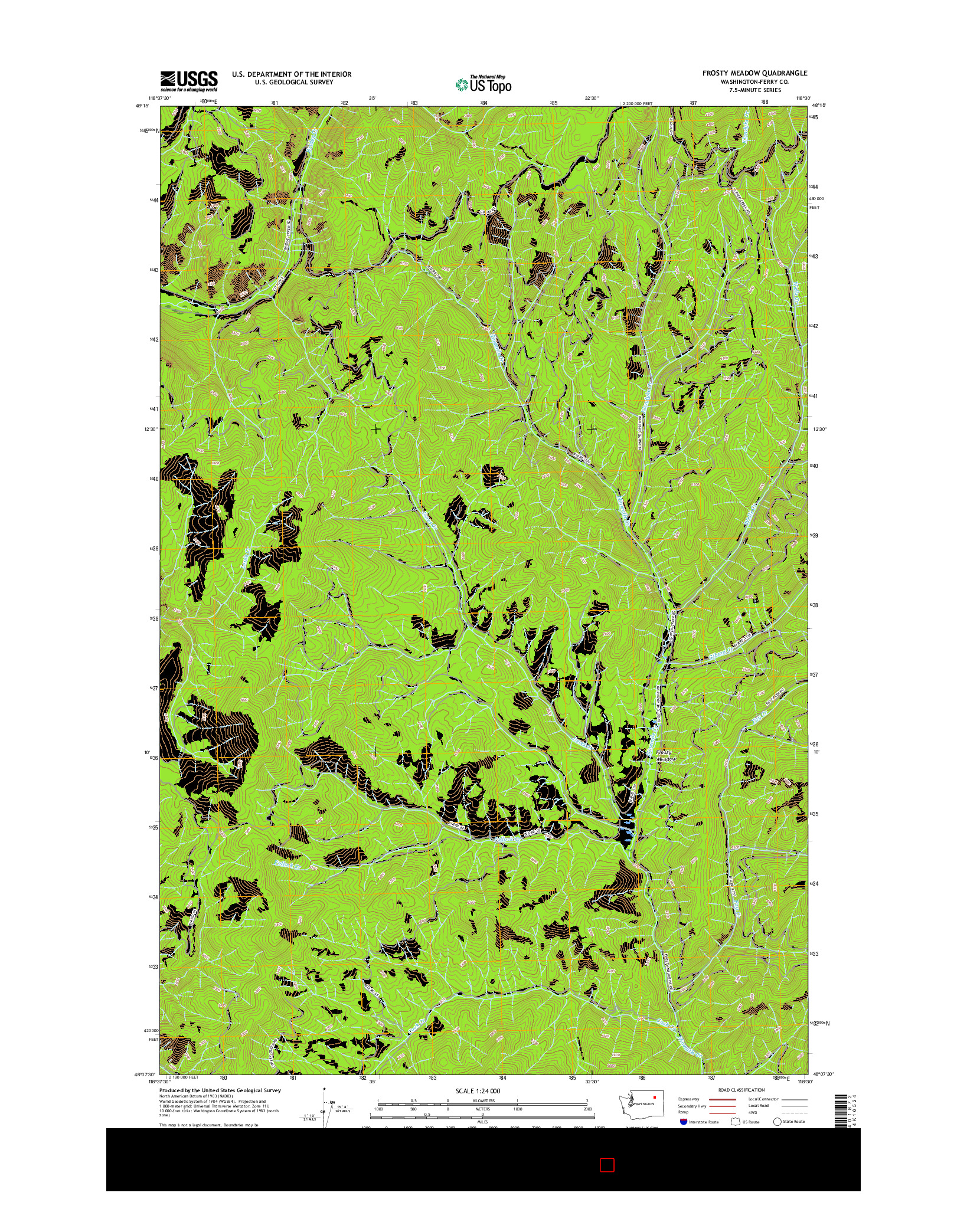 USGS US TOPO 7.5-MINUTE MAP FOR FROSTY MEADOW, WA 2017