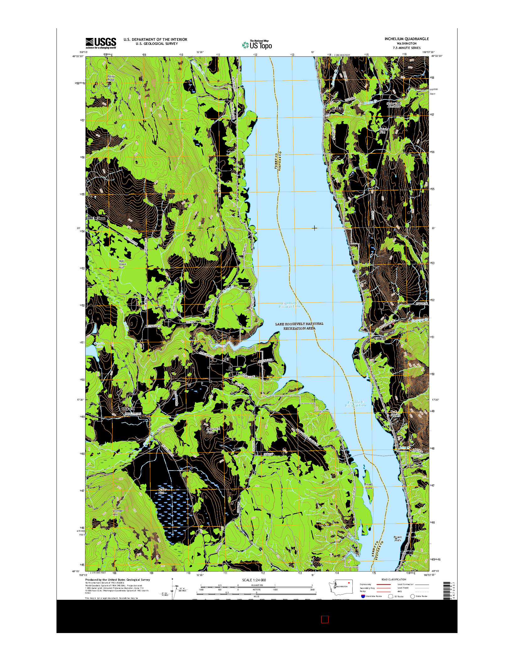 USGS US TOPO 7.5-MINUTE MAP FOR INCHELIUM, WA 2017