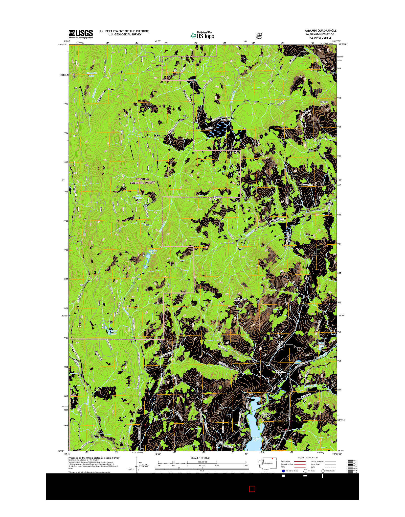 USGS US TOPO 7.5-MINUTE MAP FOR KARAMIN, WA 2017