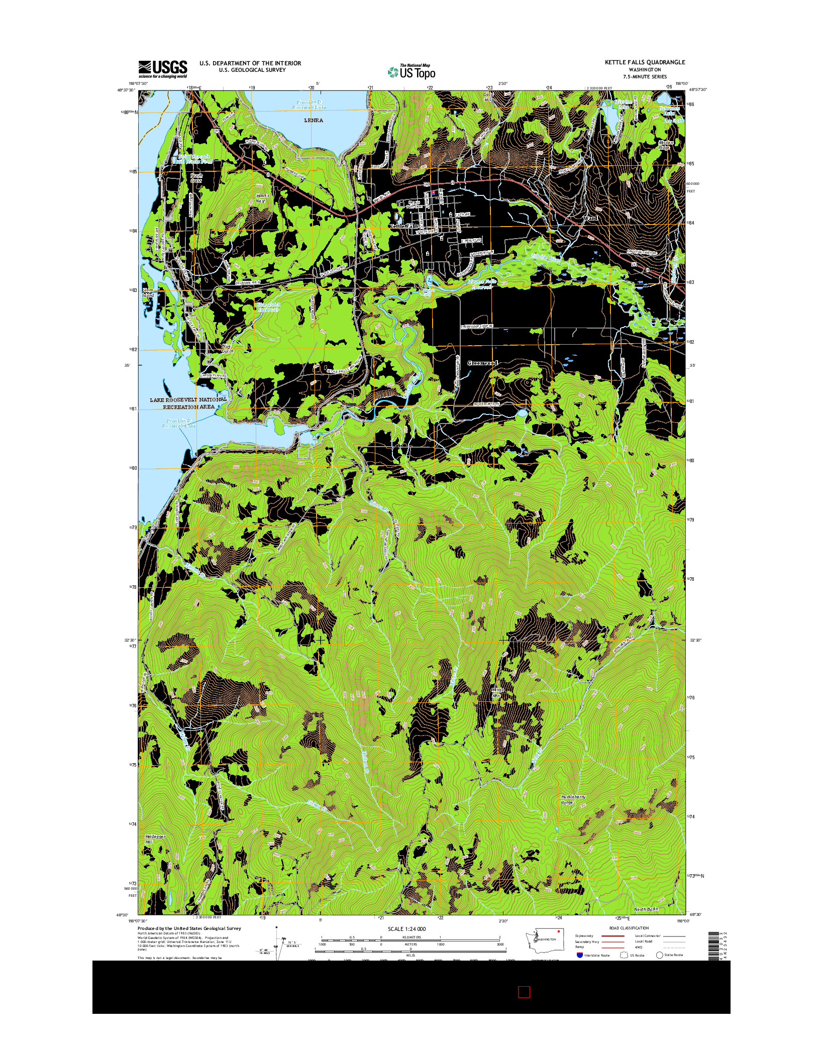 USGS US TOPO 7.5-MINUTE MAP FOR KETTLE FALLS, WA 2017