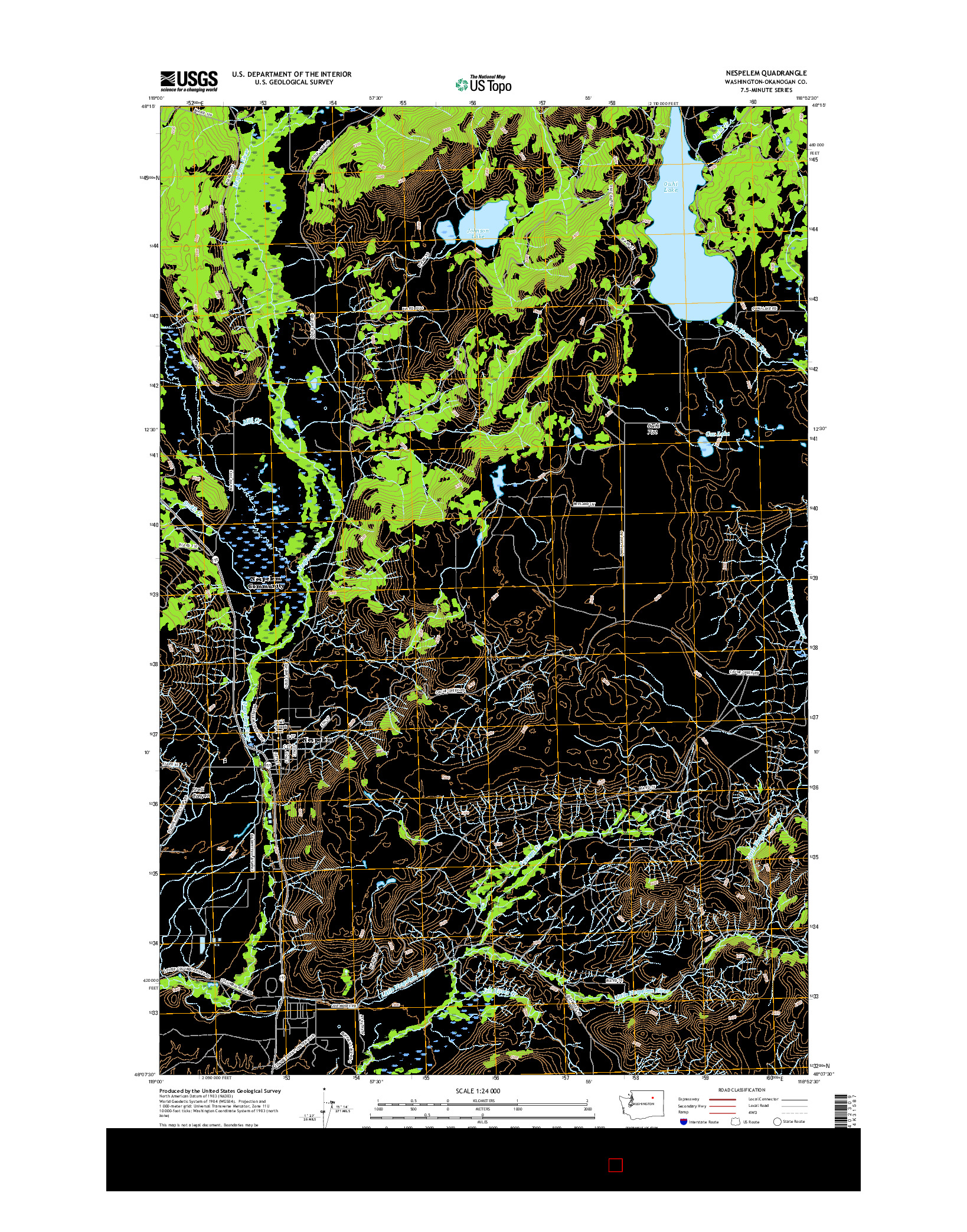 USGS US TOPO 7.5-MINUTE MAP FOR NESPELEM, WA 2017