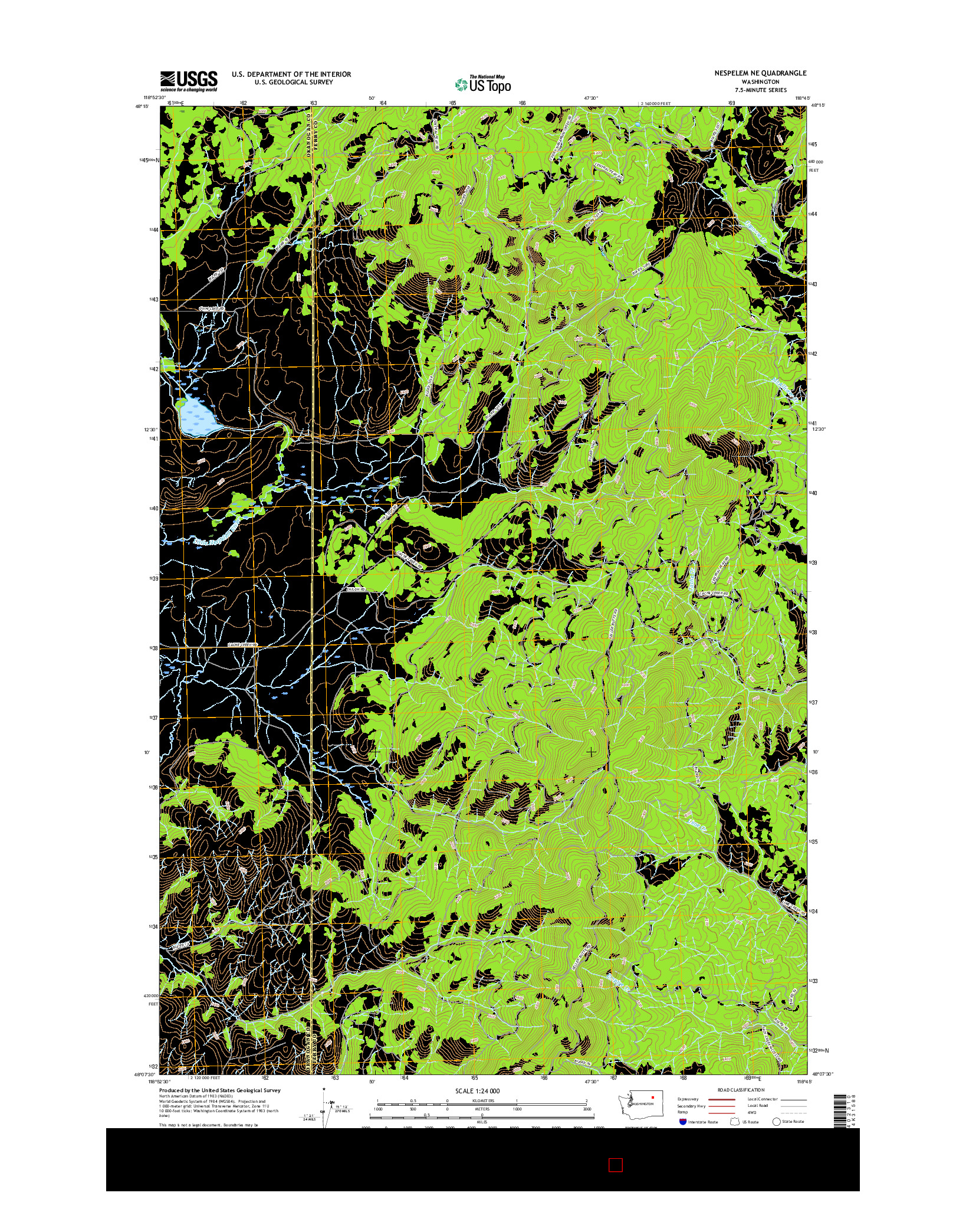 USGS US TOPO 7.5-MINUTE MAP FOR NESPELEM NE, WA 2017