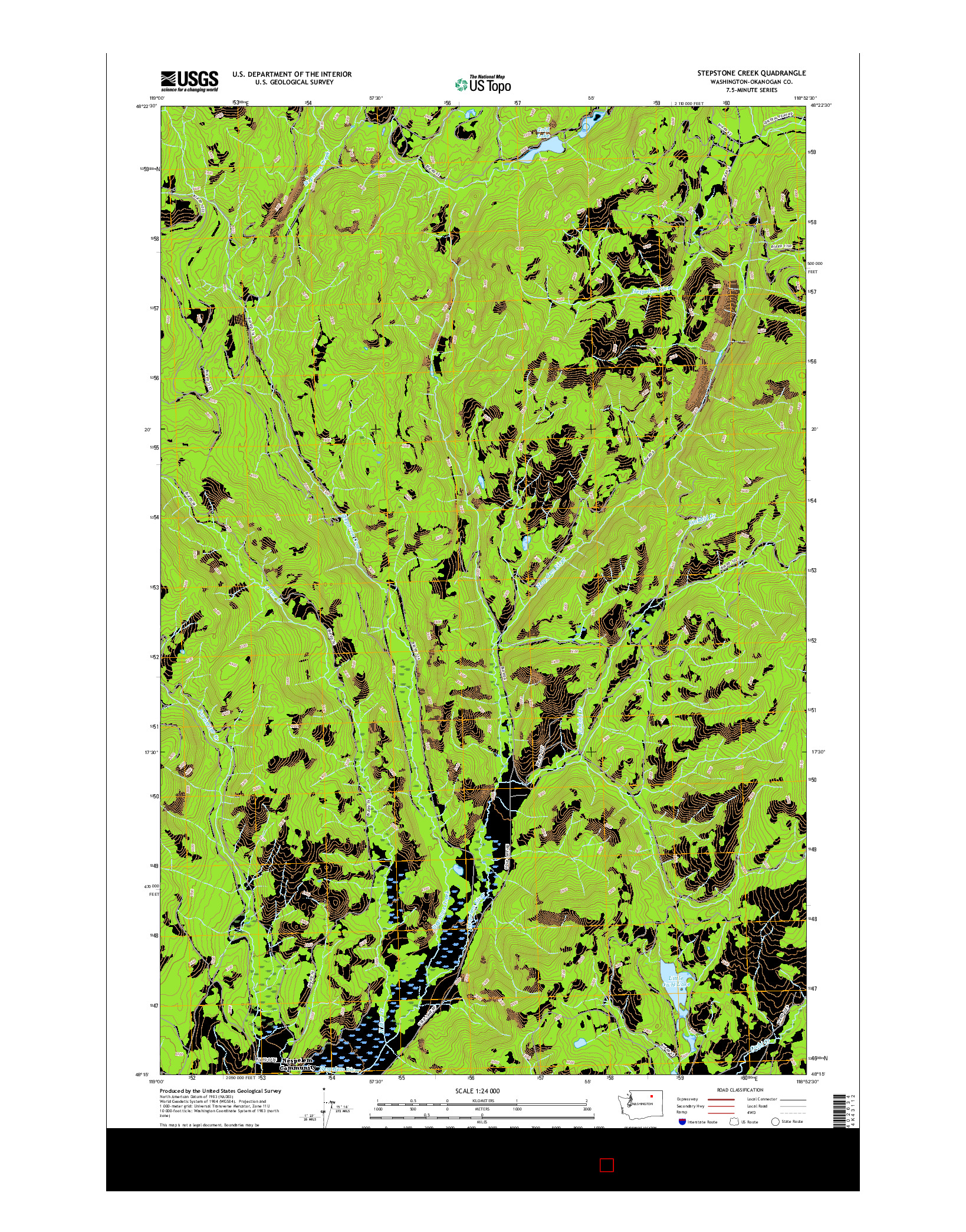 USGS US TOPO 7.5-MINUTE MAP FOR STEPSTONE CREEK, WA 2017