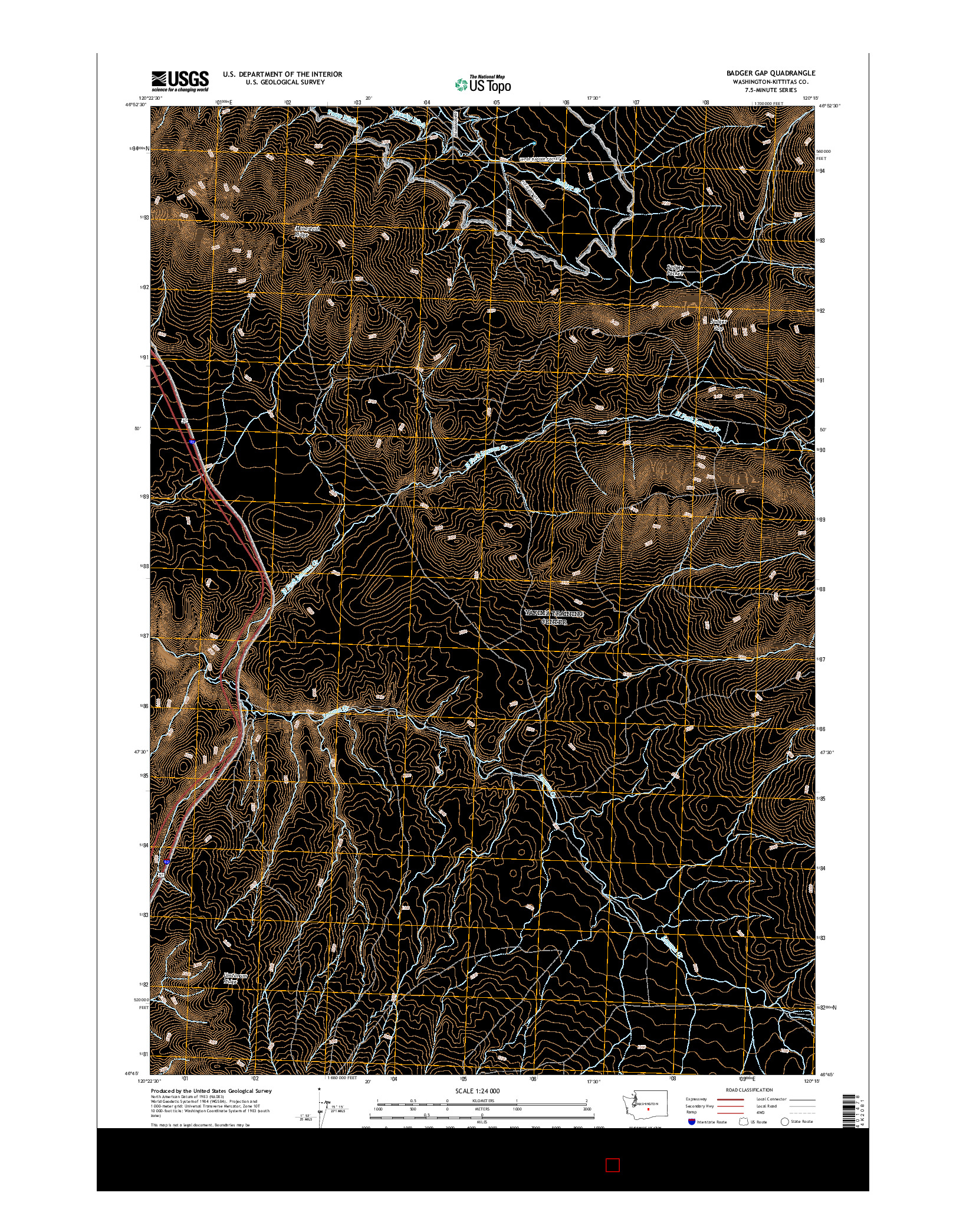 USGS US TOPO 7.5-MINUTE MAP FOR BADGER GAP, WA 2017