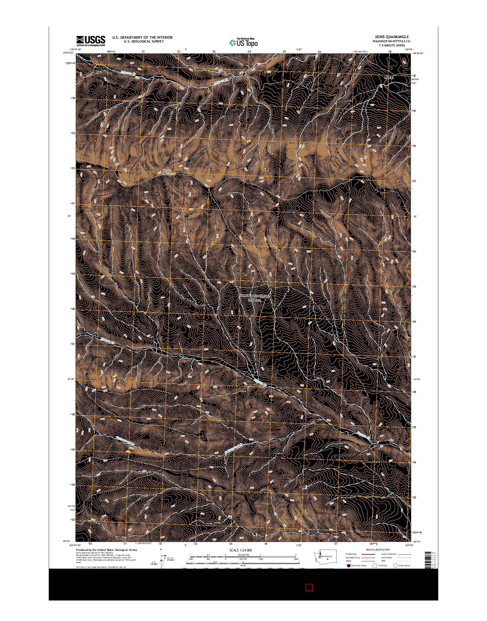 USGS US TOPO 7.5-MINUTE MAP FOR DORIS, WA 2017