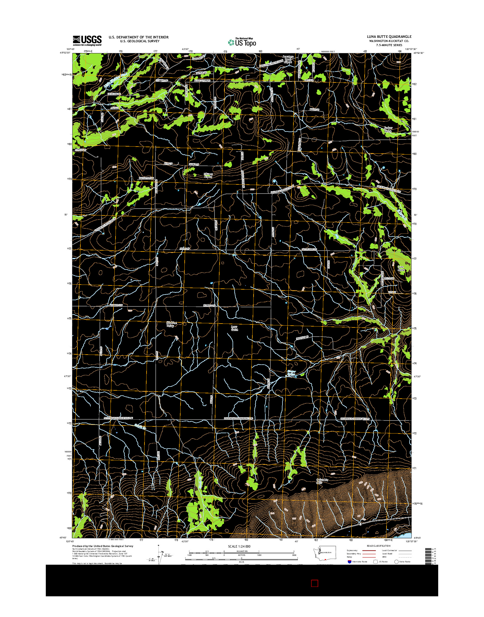 USGS US TOPO 7.5-MINUTE MAP FOR LUNA BUTTE, WA 2017