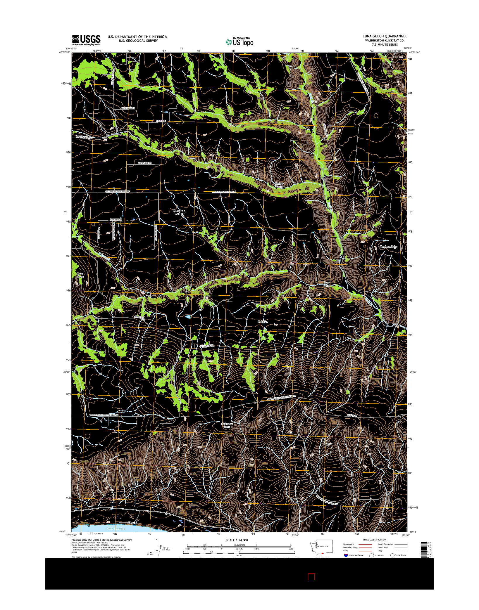 USGS US TOPO 7.5-MINUTE MAP FOR LUNA GULCH, WA 2017