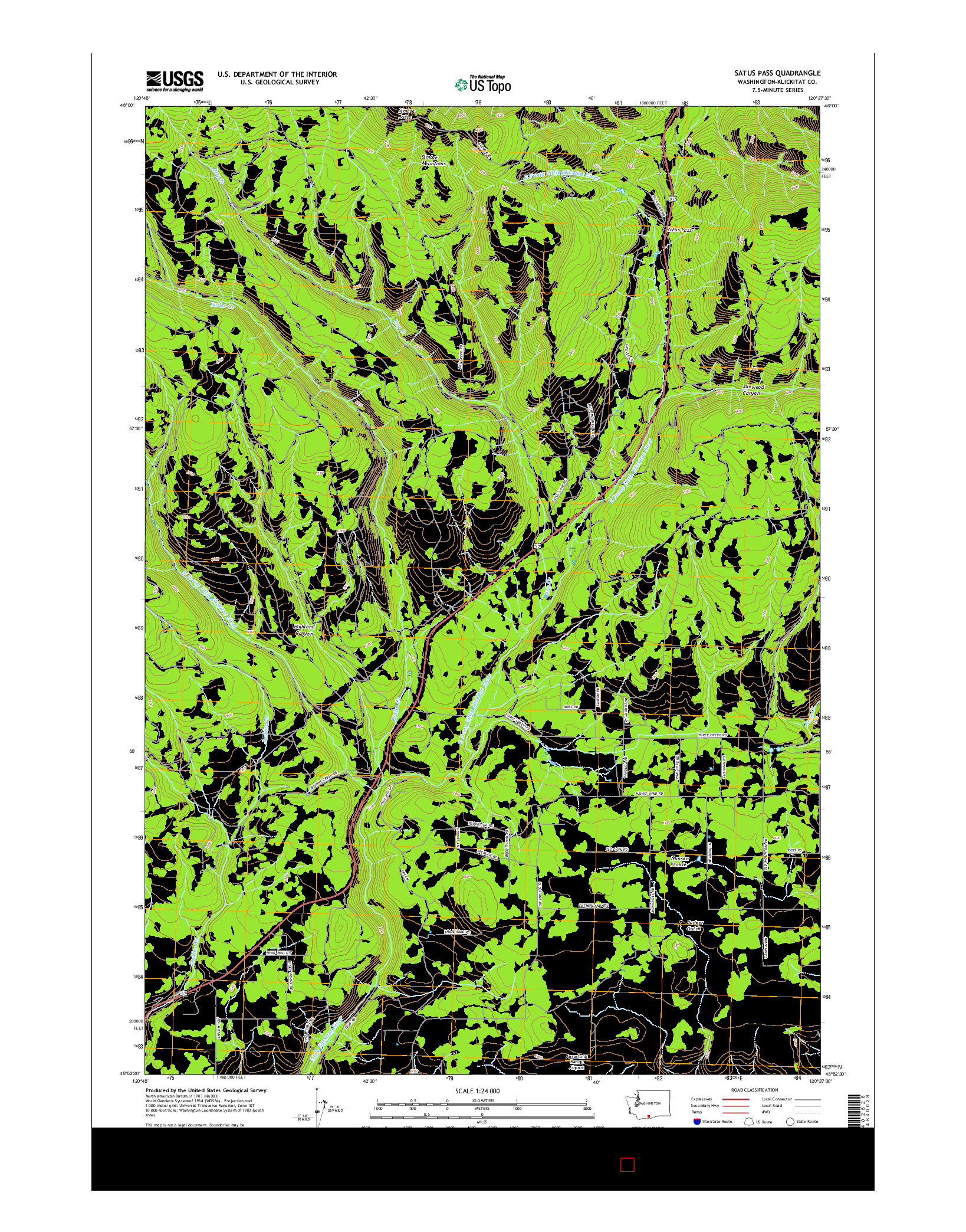 USGS US TOPO 7.5-MINUTE MAP FOR SATUS PASS, WA 2017