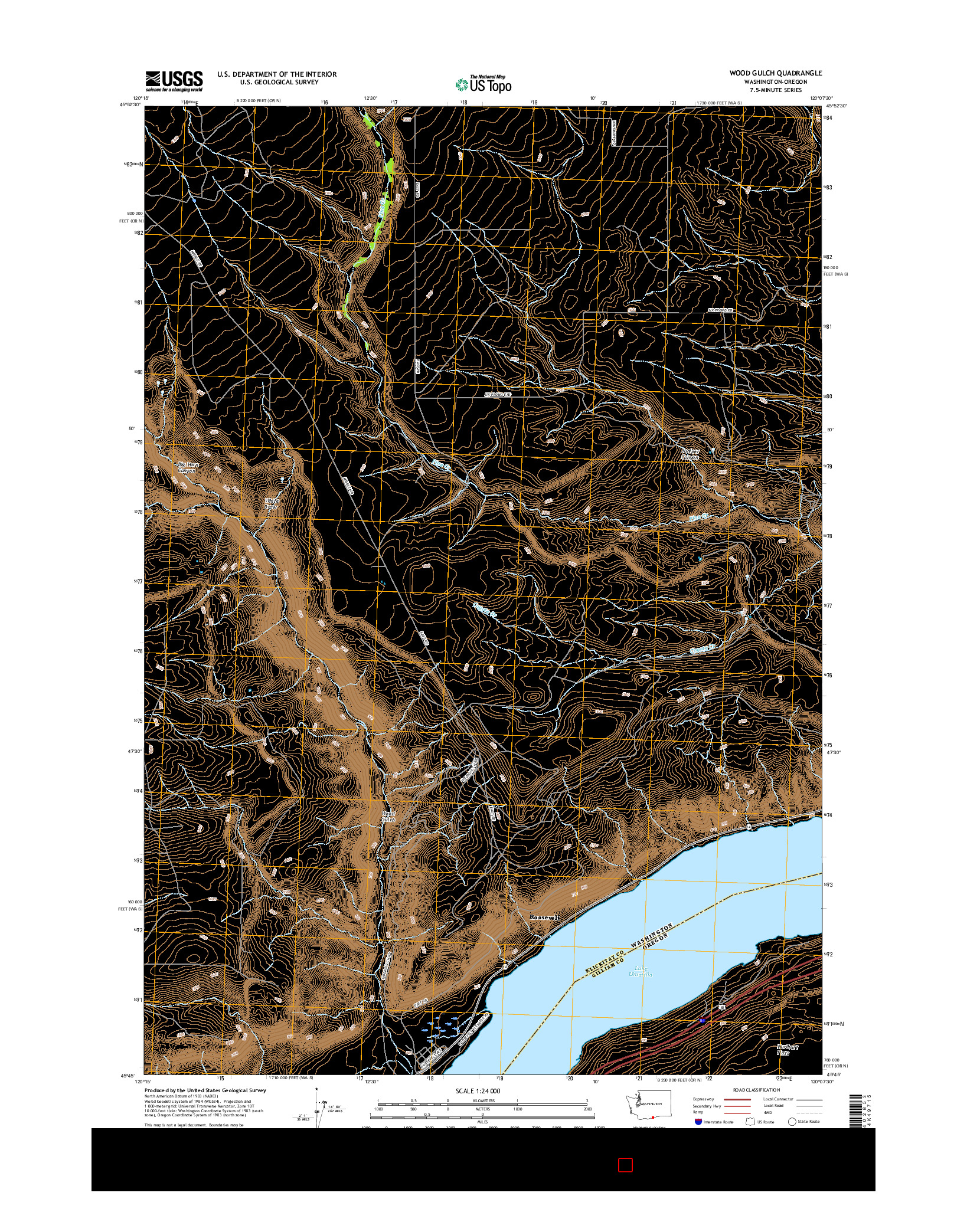 USGS US TOPO 7.5-MINUTE MAP FOR WOOD GULCH, WA-OR 2017
