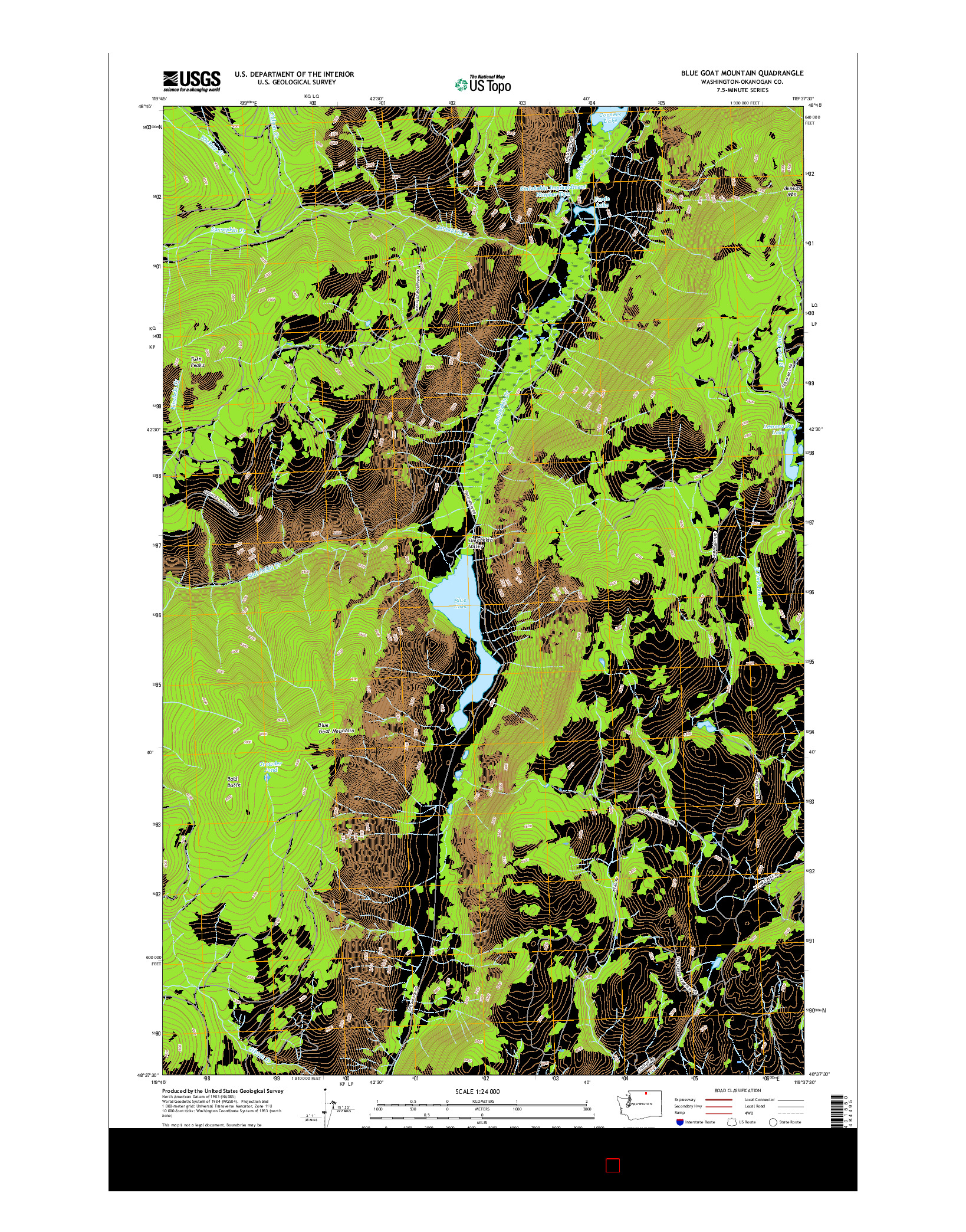 USGS US TOPO 7.5-MINUTE MAP FOR BLUE GOAT MOUNTAIN, WA 2017