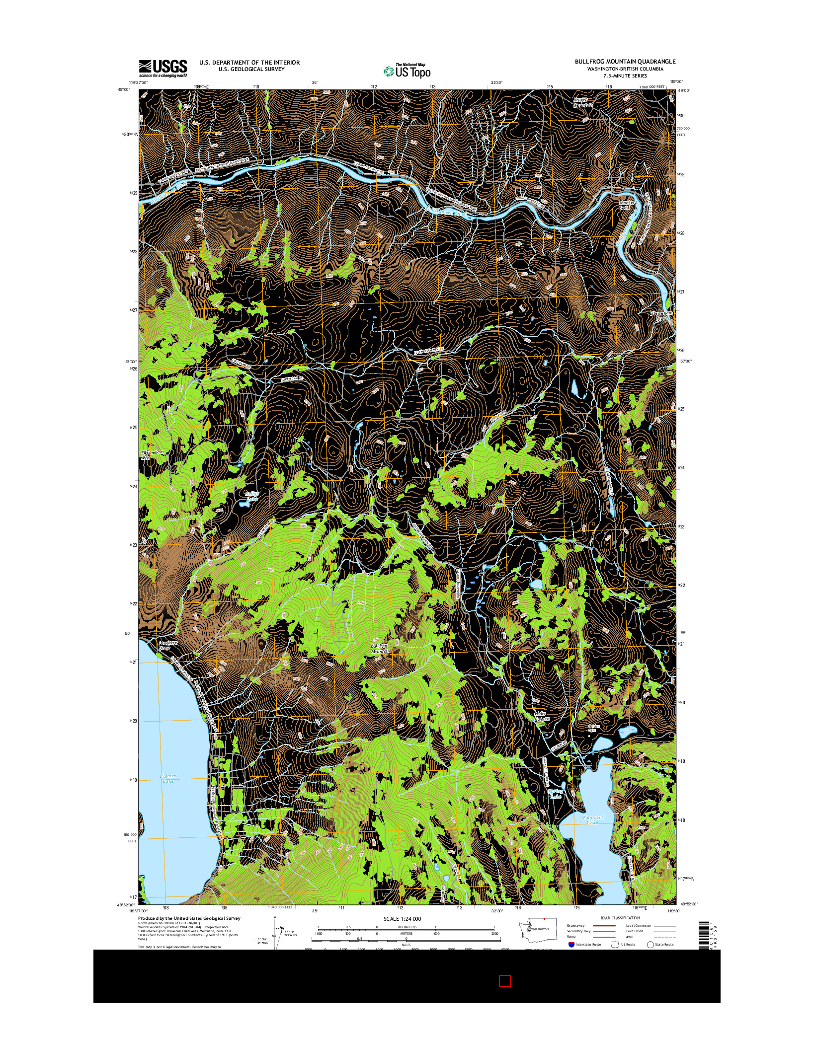 USGS US TOPO 7.5-MINUTE MAP FOR BULLFROG MOUNTAIN, WA-BC 2017