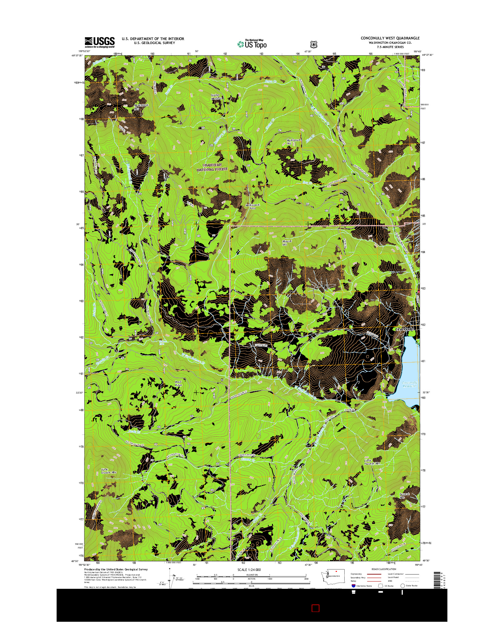 USGS US TOPO 7.5-MINUTE MAP FOR CONCONULLY WEST, WA 2017