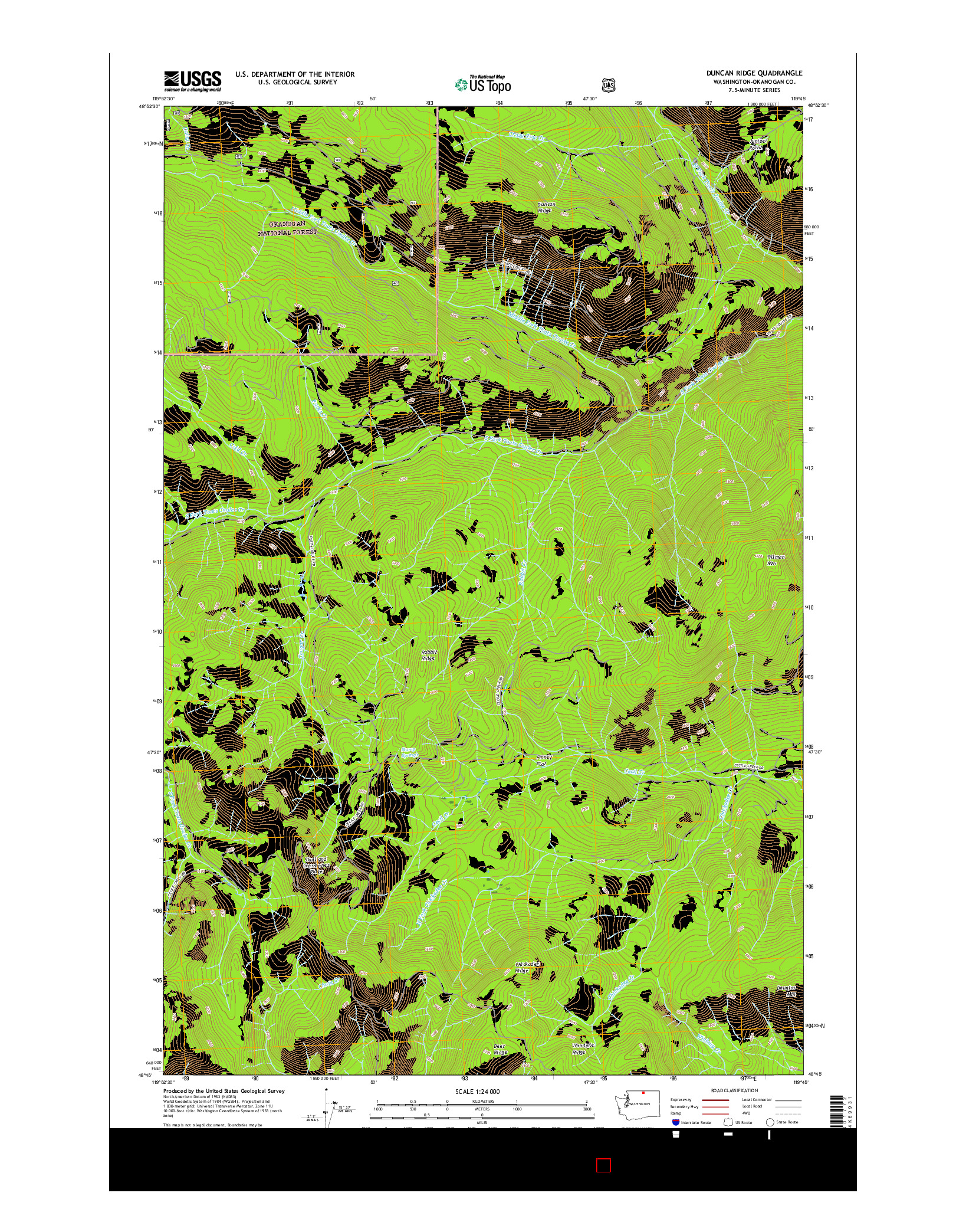 USGS US TOPO 7.5-MINUTE MAP FOR DUNCAN RIDGE, WA 2017