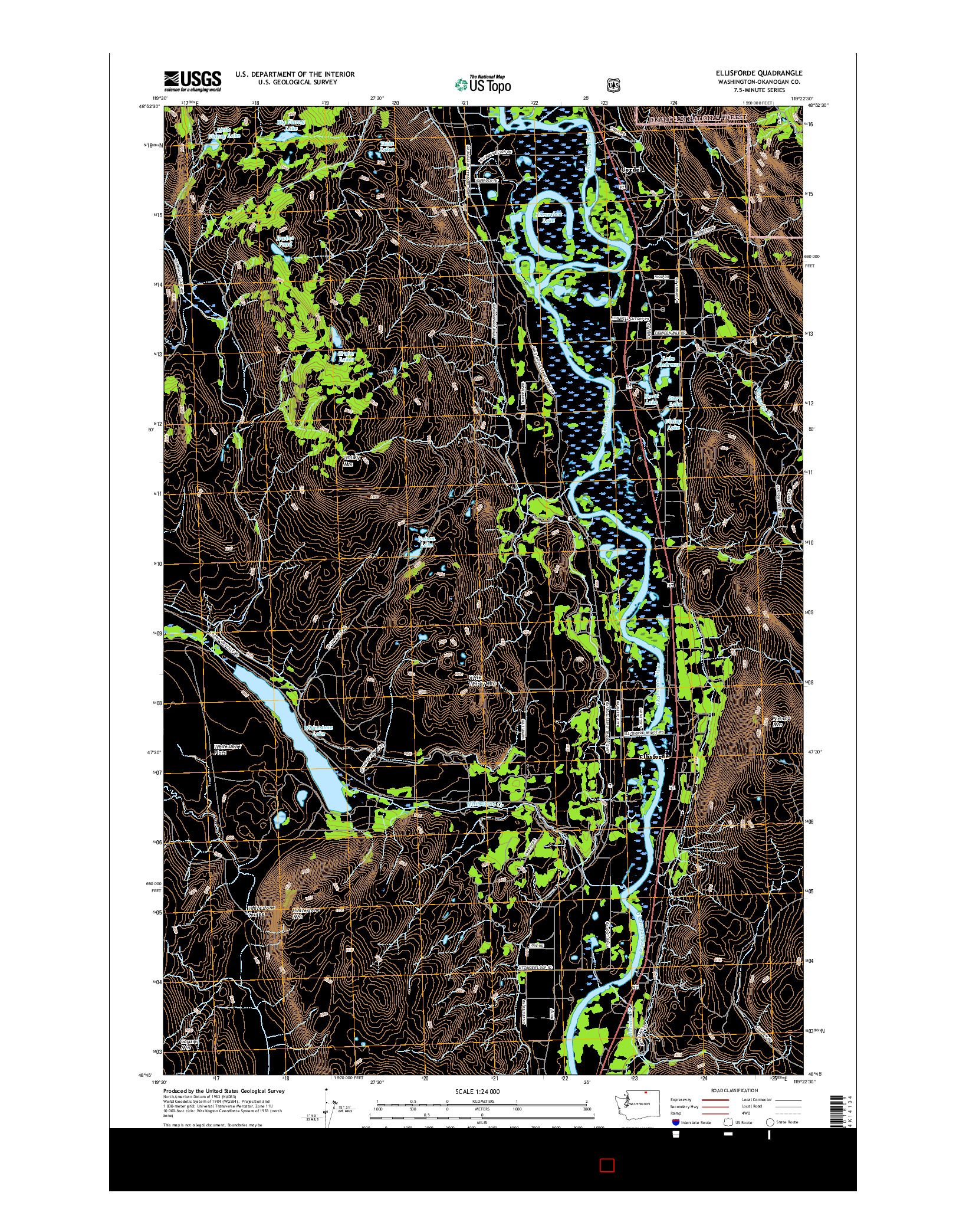 USGS US TOPO 7.5-MINUTE MAP FOR ELLISFORDE, WA 2017