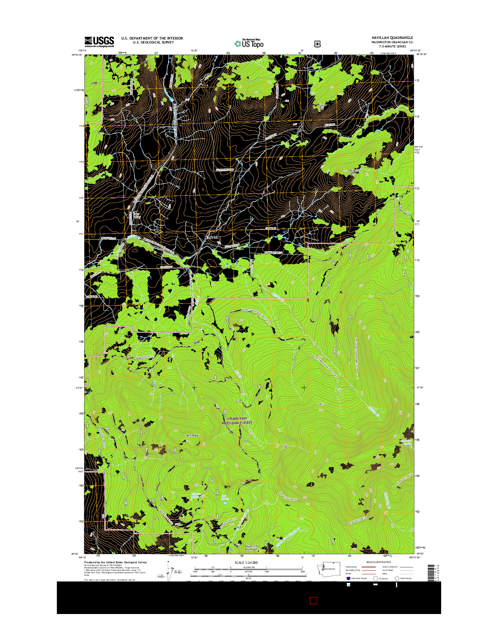 USGS US TOPO 7.5-MINUTE MAP FOR HAVILLAH, WA 2017