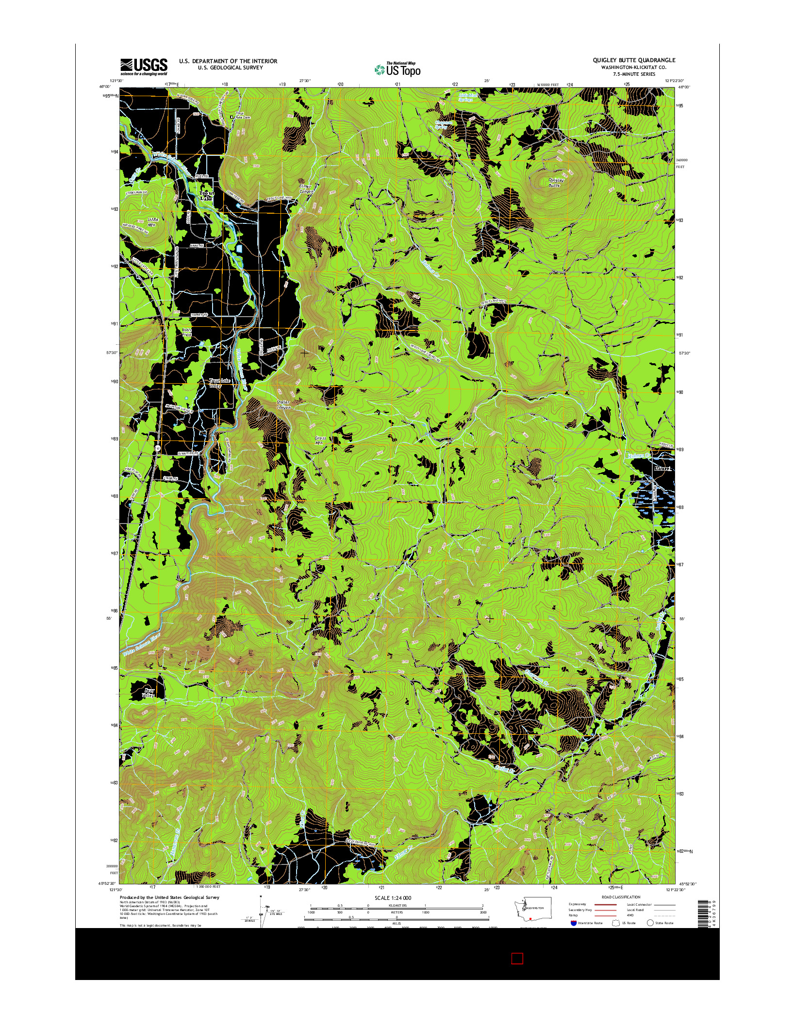 USGS US TOPO 7.5-MINUTE MAP FOR QUIGLEY BUTTE, WA 2017