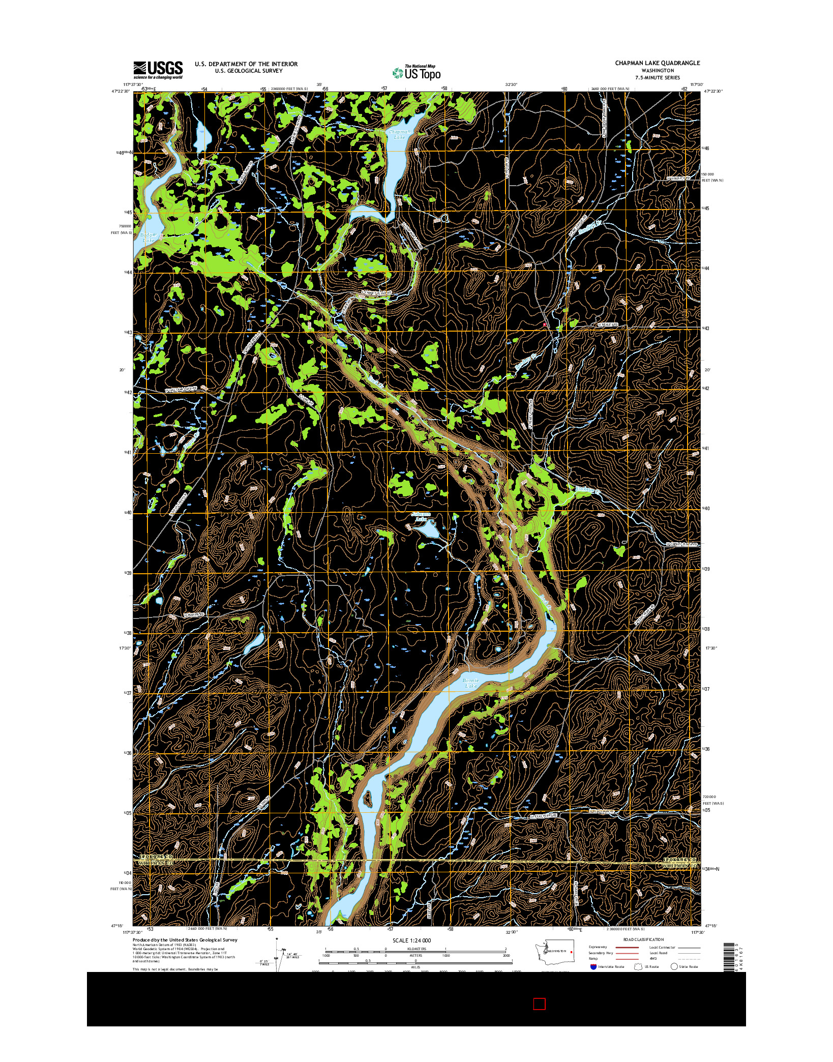 USGS US TOPO 7.5-MINUTE MAP FOR CHAPMAN LAKE, WA 2017