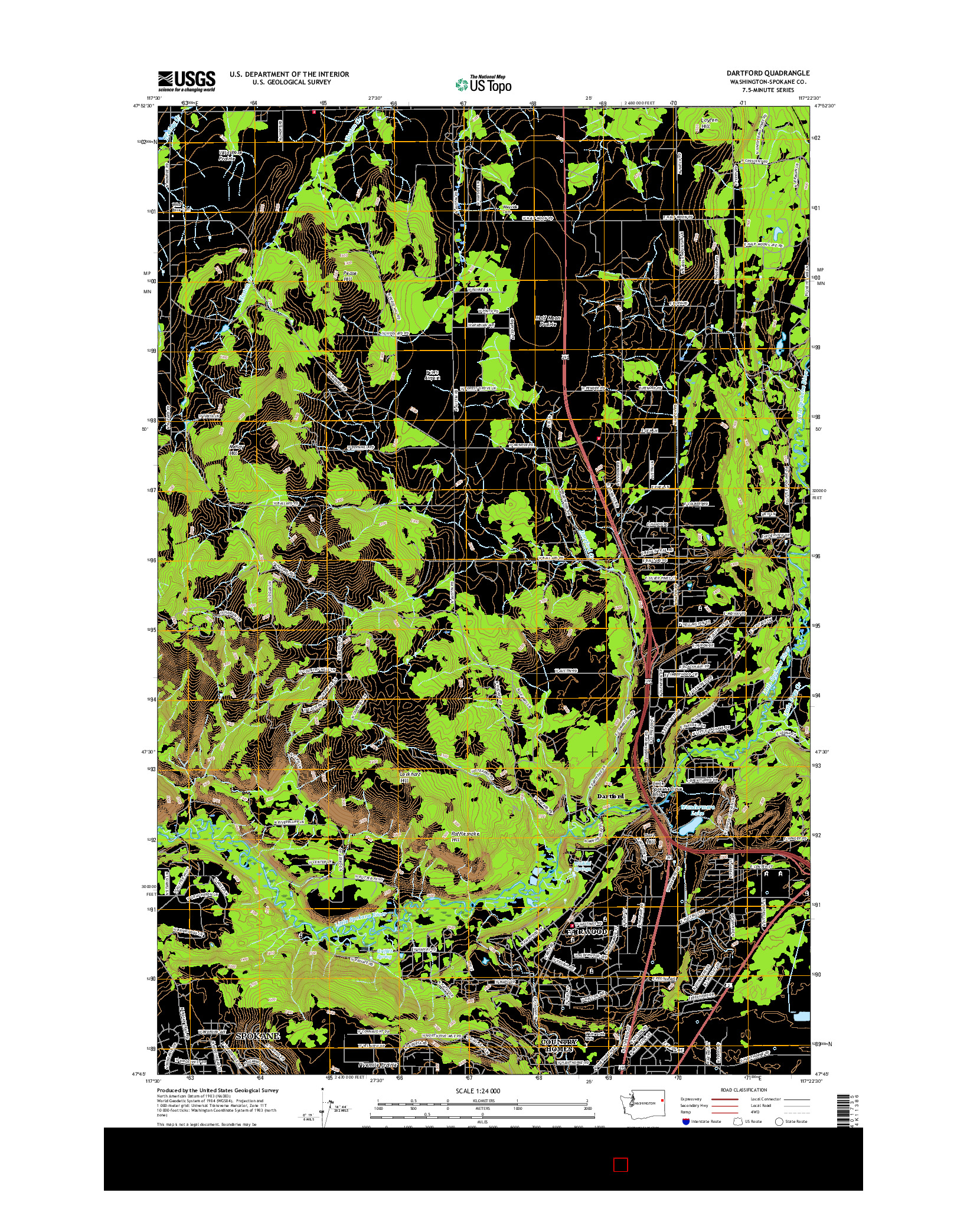 USGS US TOPO 7.5-MINUTE MAP FOR DARTFORD, WA 2017