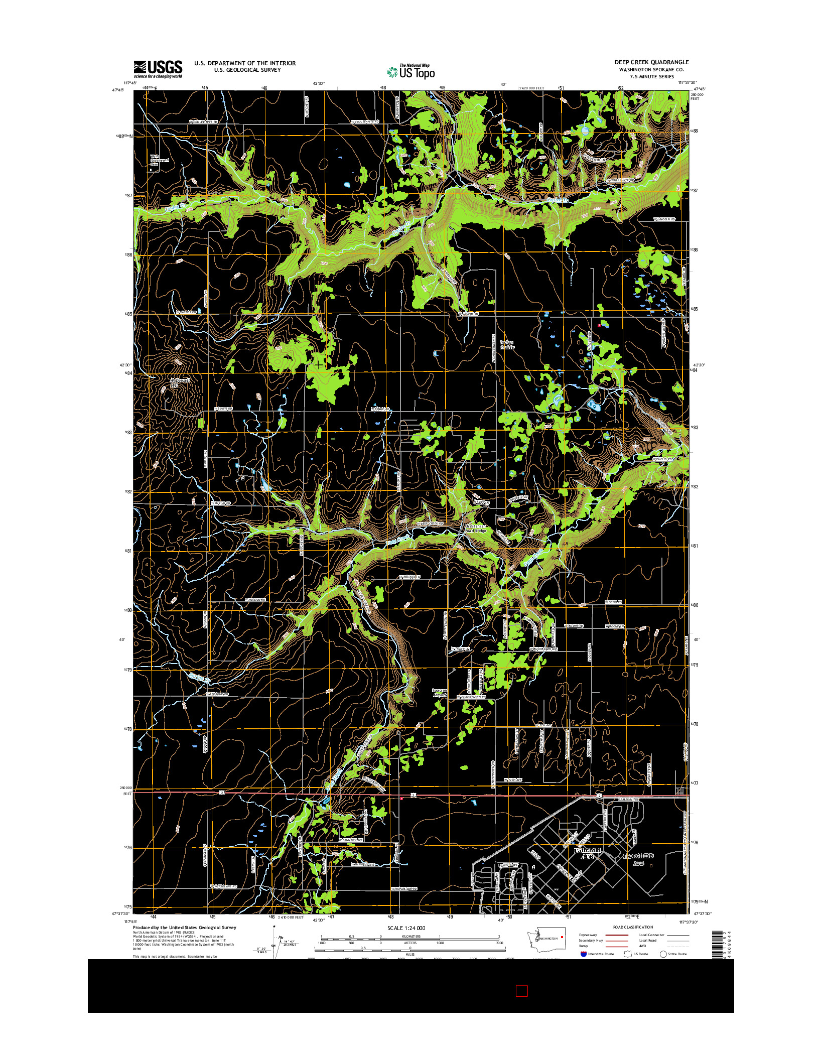 USGS US TOPO 7.5-MINUTE MAP FOR DEEP CREEK, WA 2017