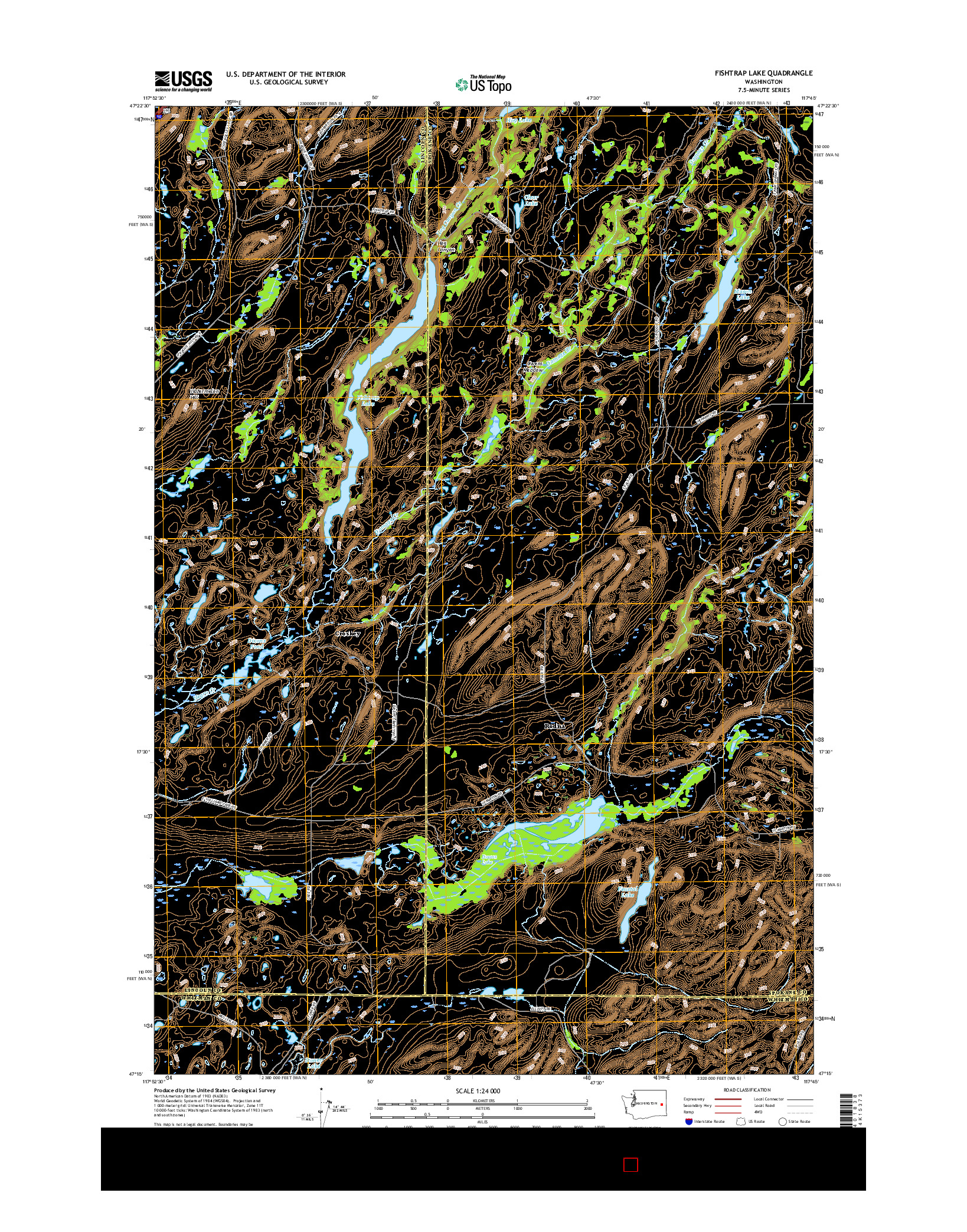 USGS US TOPO 7.5-MINUTE MAP FOR FISHTRAP LAKE, WA 2017