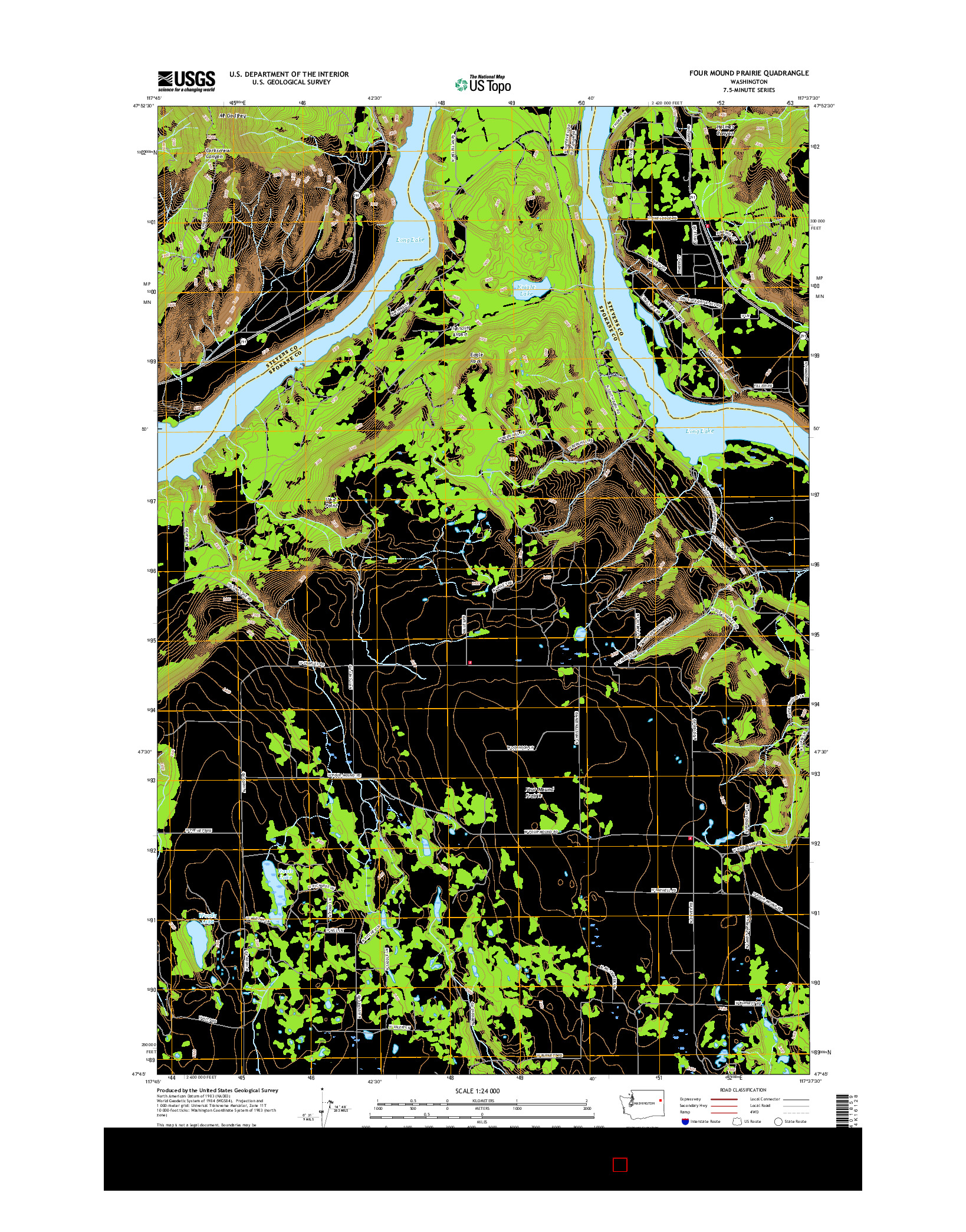 USGS US TOPO 7.5-MINUTE MAP FOR FOUR MOUND PRAIRIE, WA 2017