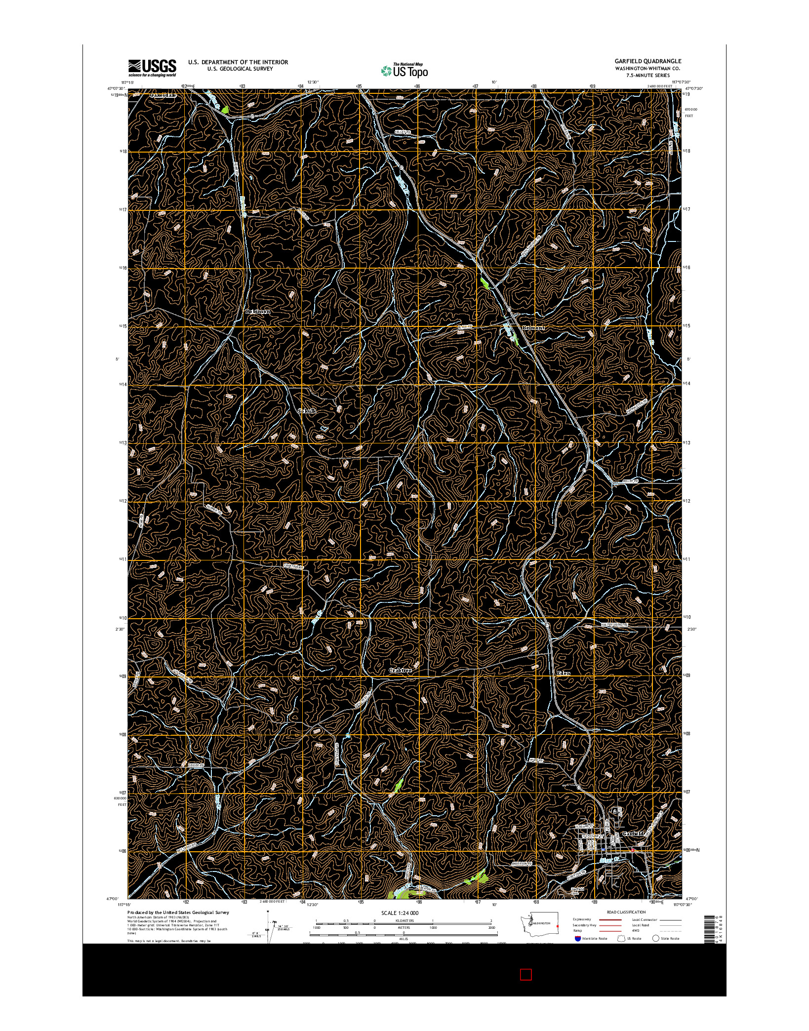 USGS US TOPO 7.5-MINUTE MAP FOR GARFIELD, WA 2017