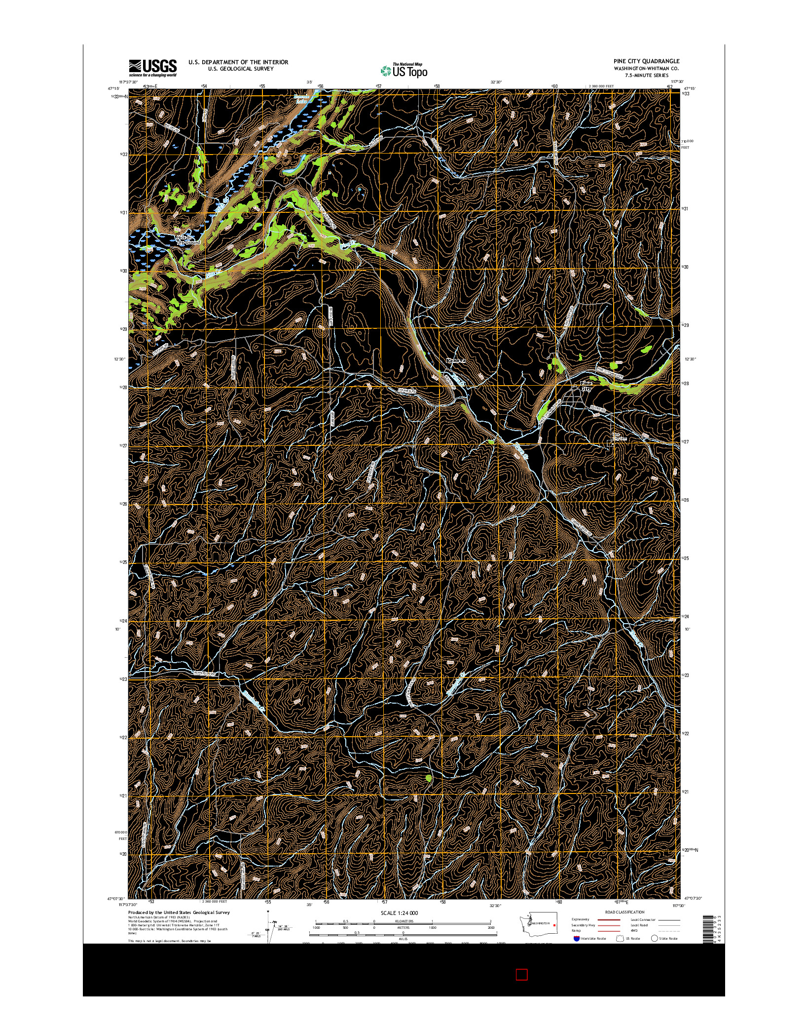 USGS US TOPO 7.5-MINUTE MAP FOR PINE CITY, WA 2017