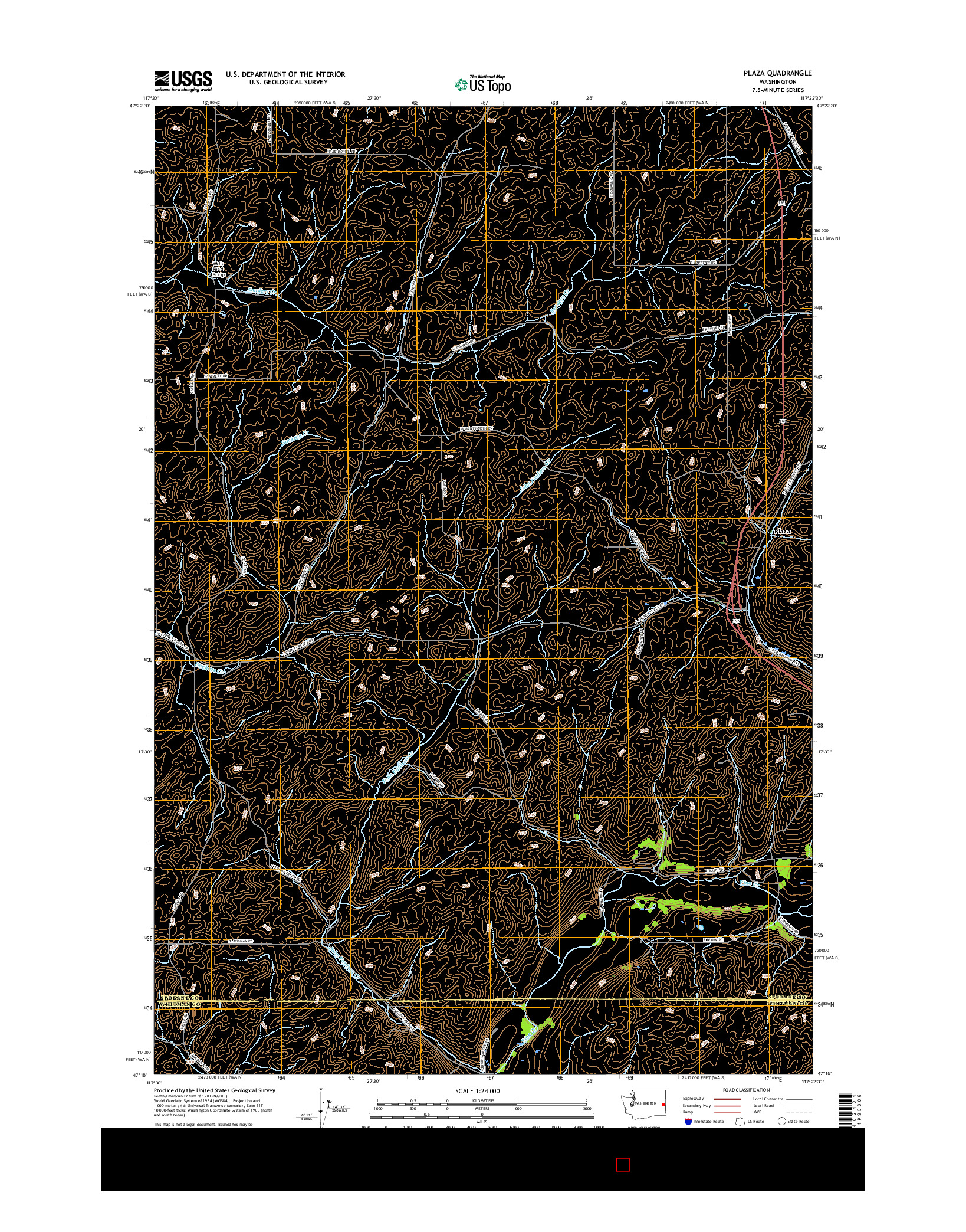 USGS US TOPO 7.5-MINUTE MAP FOR PLAZA, WA 2017