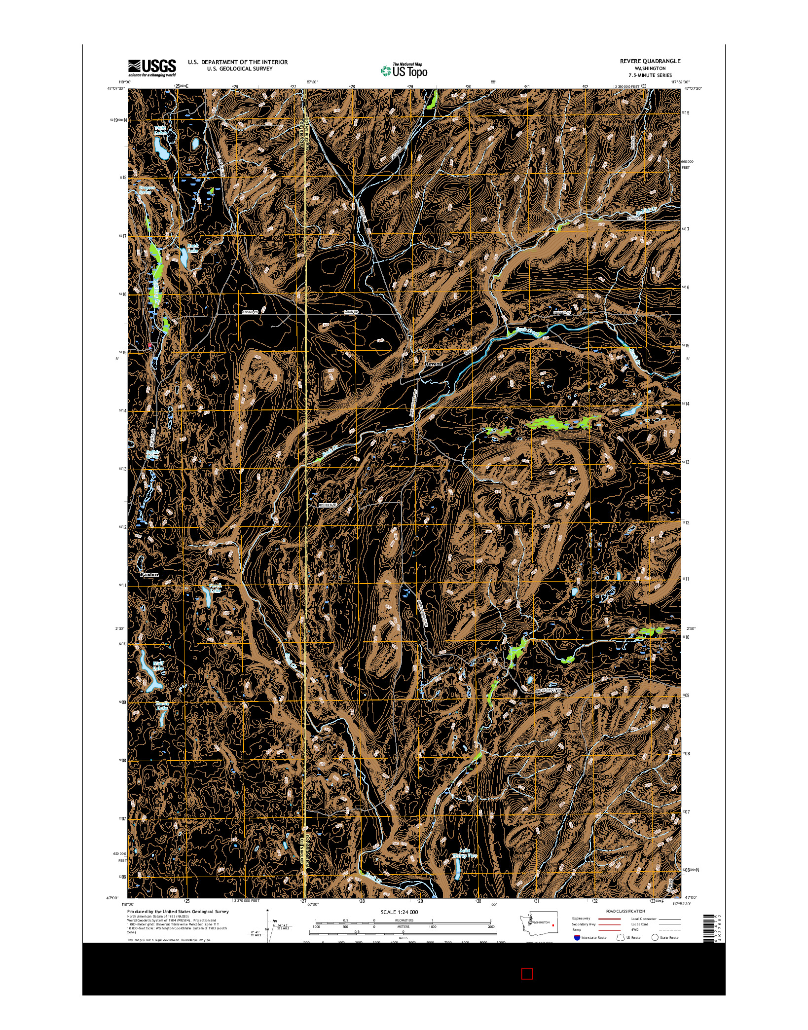 USGS US TOPO 7.5-MINUTE MAP FOR REVERE, WA 2017