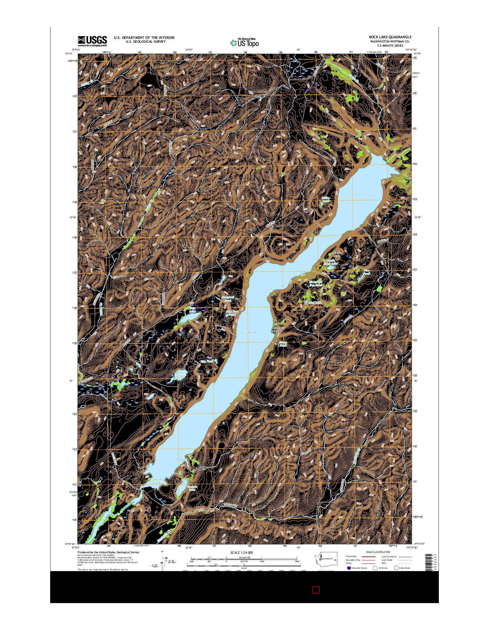 USGS US TOPO 7.5-MINUTE MAP FOR ROCK LAKE, WA 2017