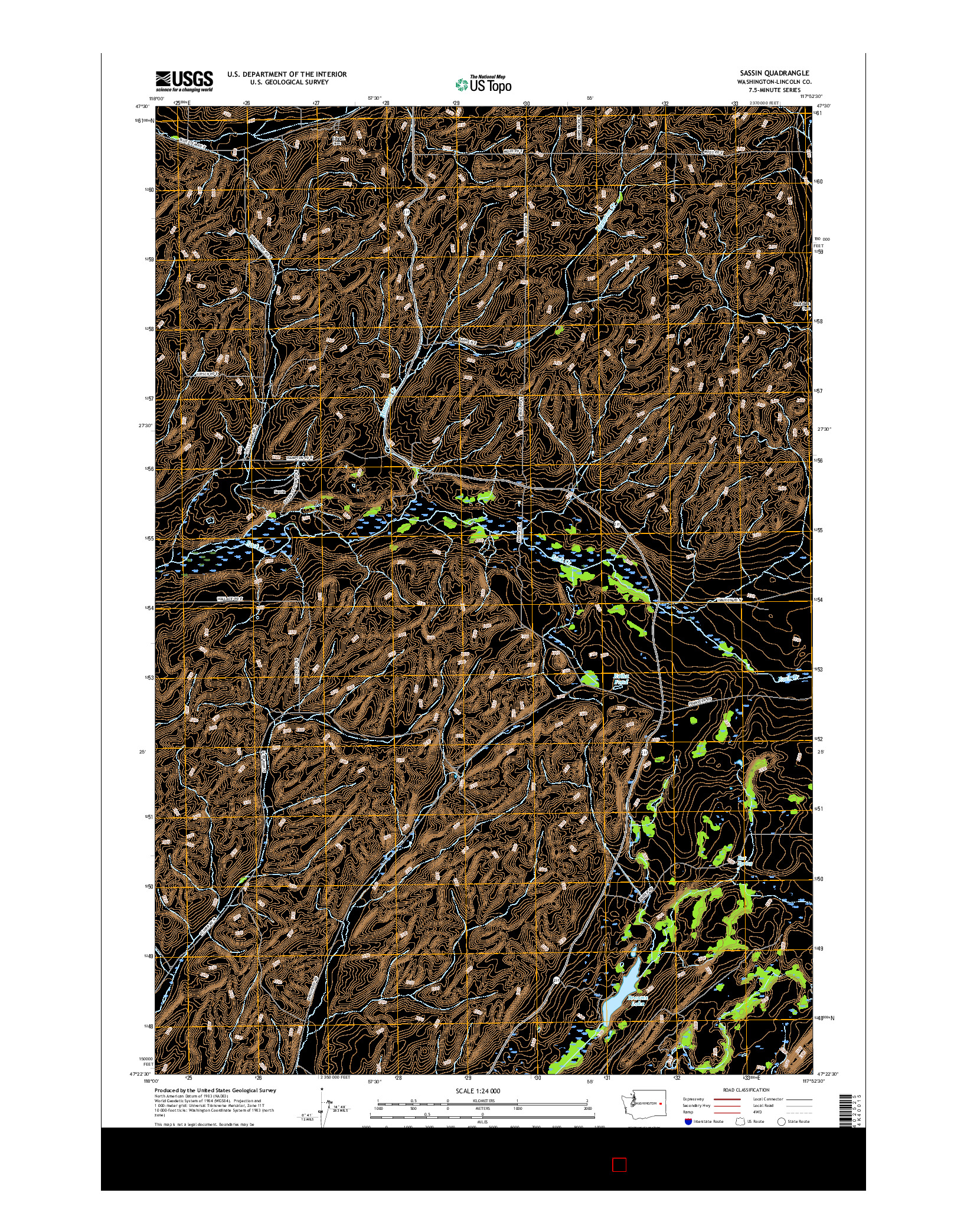 USGS US TOPO 7.5-MINUTE MAP FOR SASSIN, WA 2017