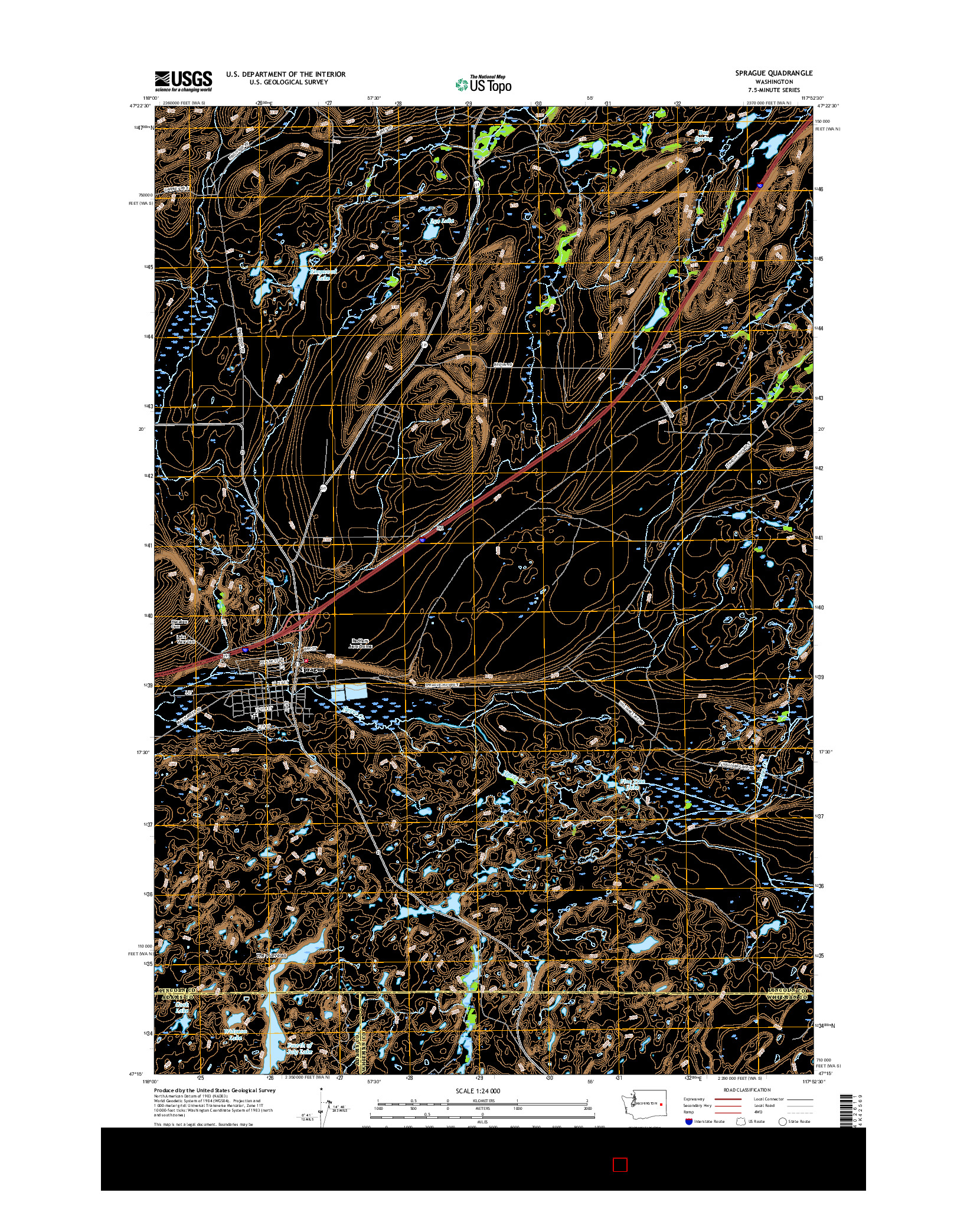 USGS US TOPO 7.5-MINUTE MAP FOR SPRAGUE, WA 2017