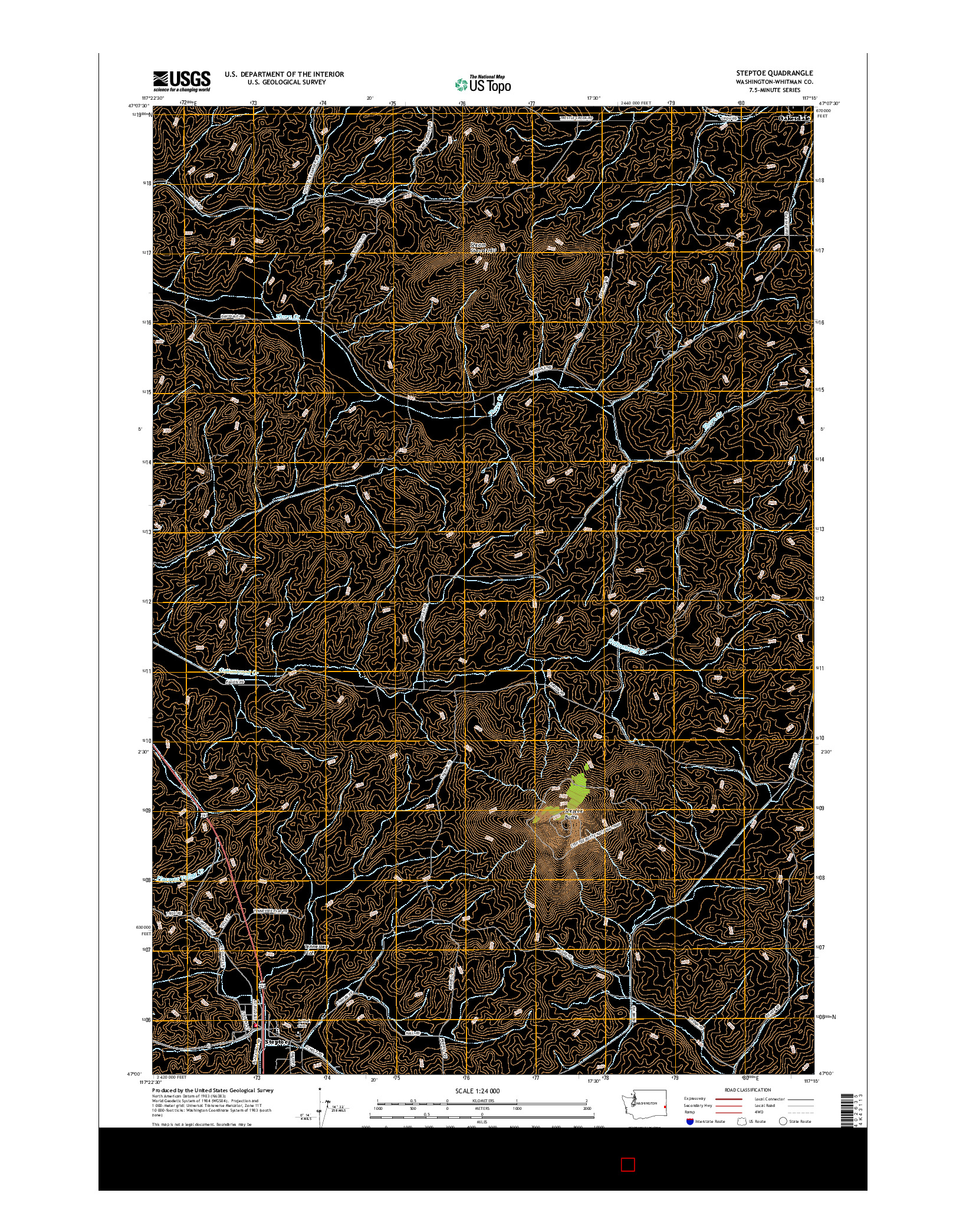 USGS US TOPO 7.5-MINUTE MAP FOR STEPTOE, WA 2017