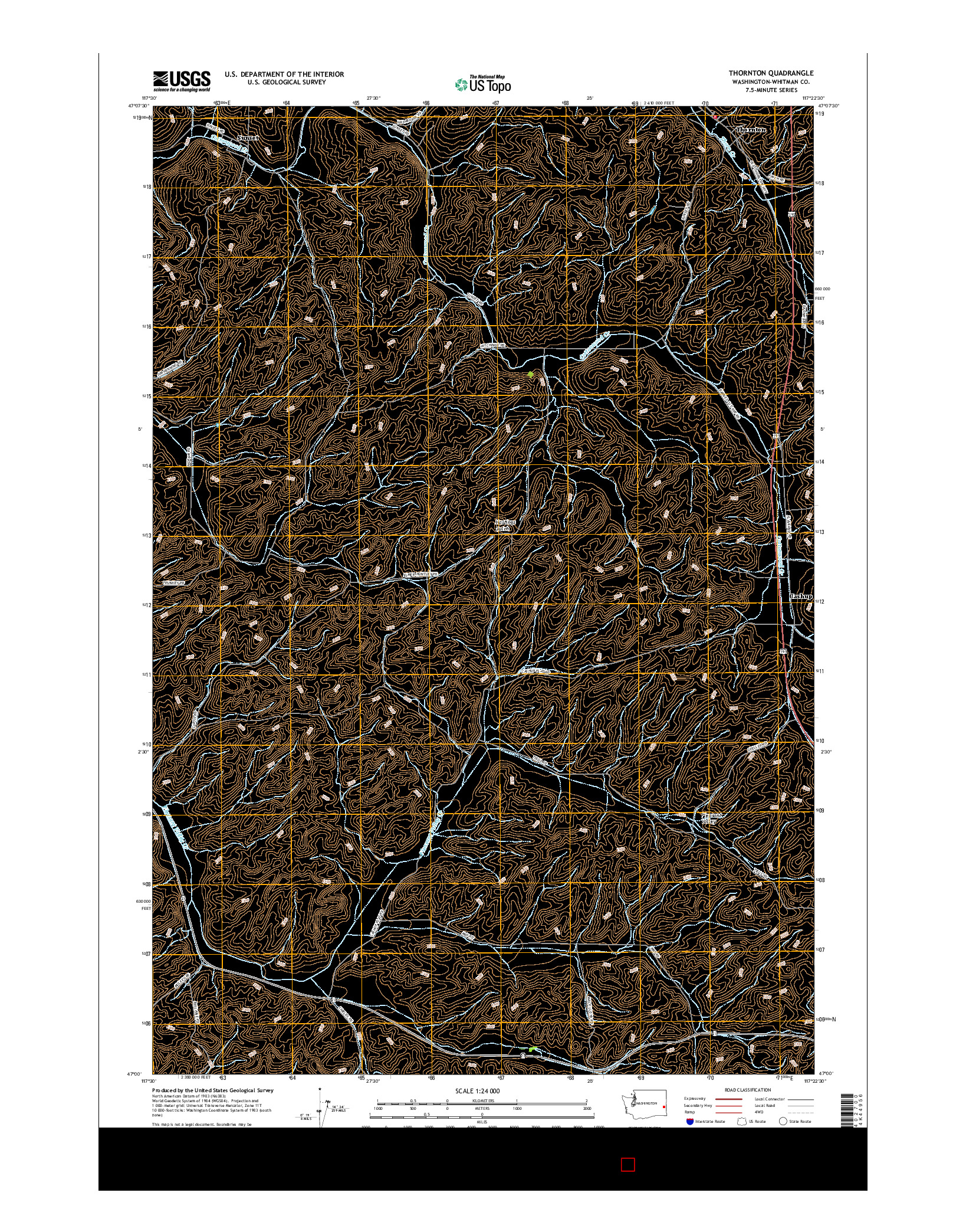 USGS US TOPO 7.5-MINUTE MAP FOR THORNTON, WA 2017