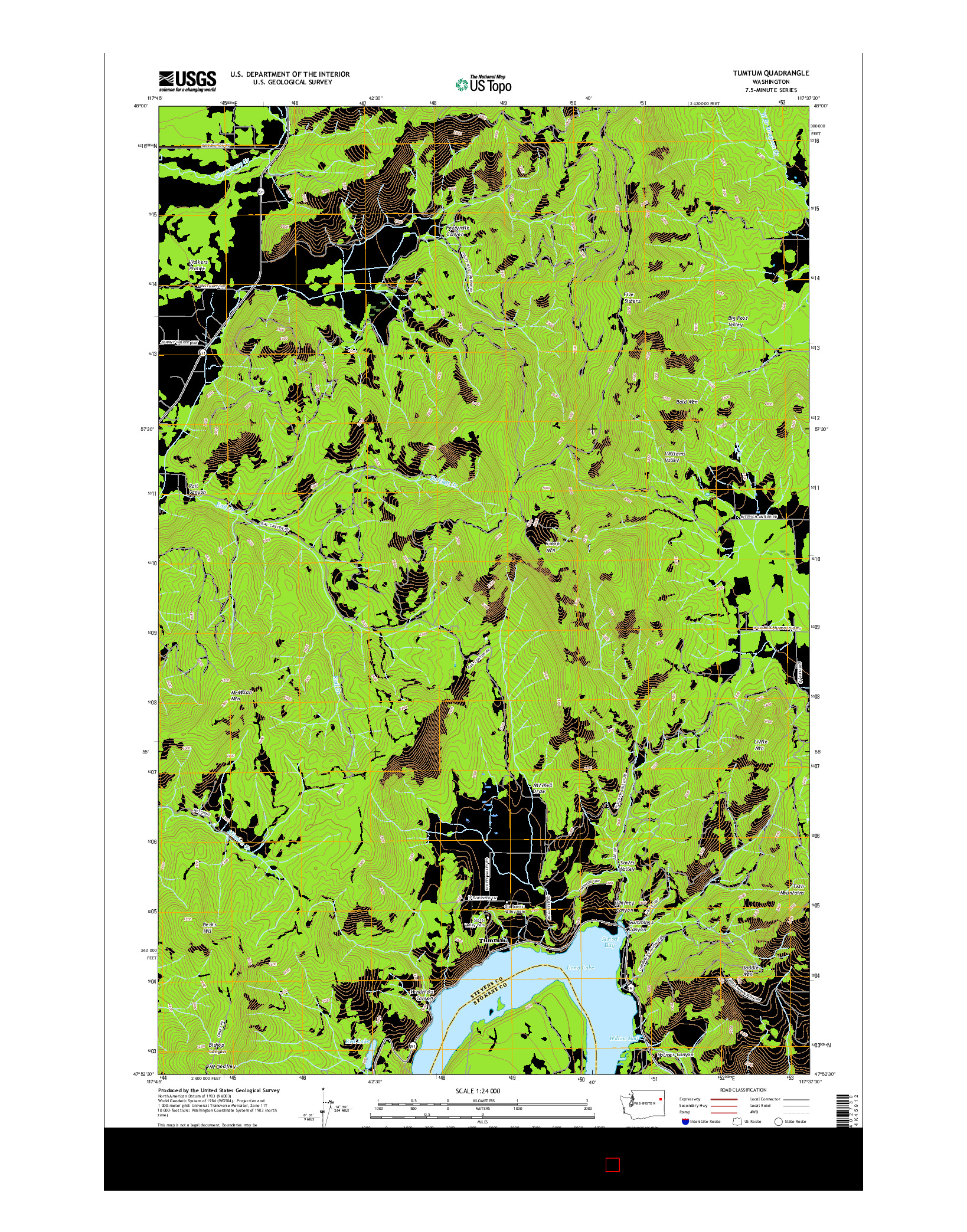 USGS US TOPO 7.5-MINUTE MAP FOR TUMTUM, WA 2017