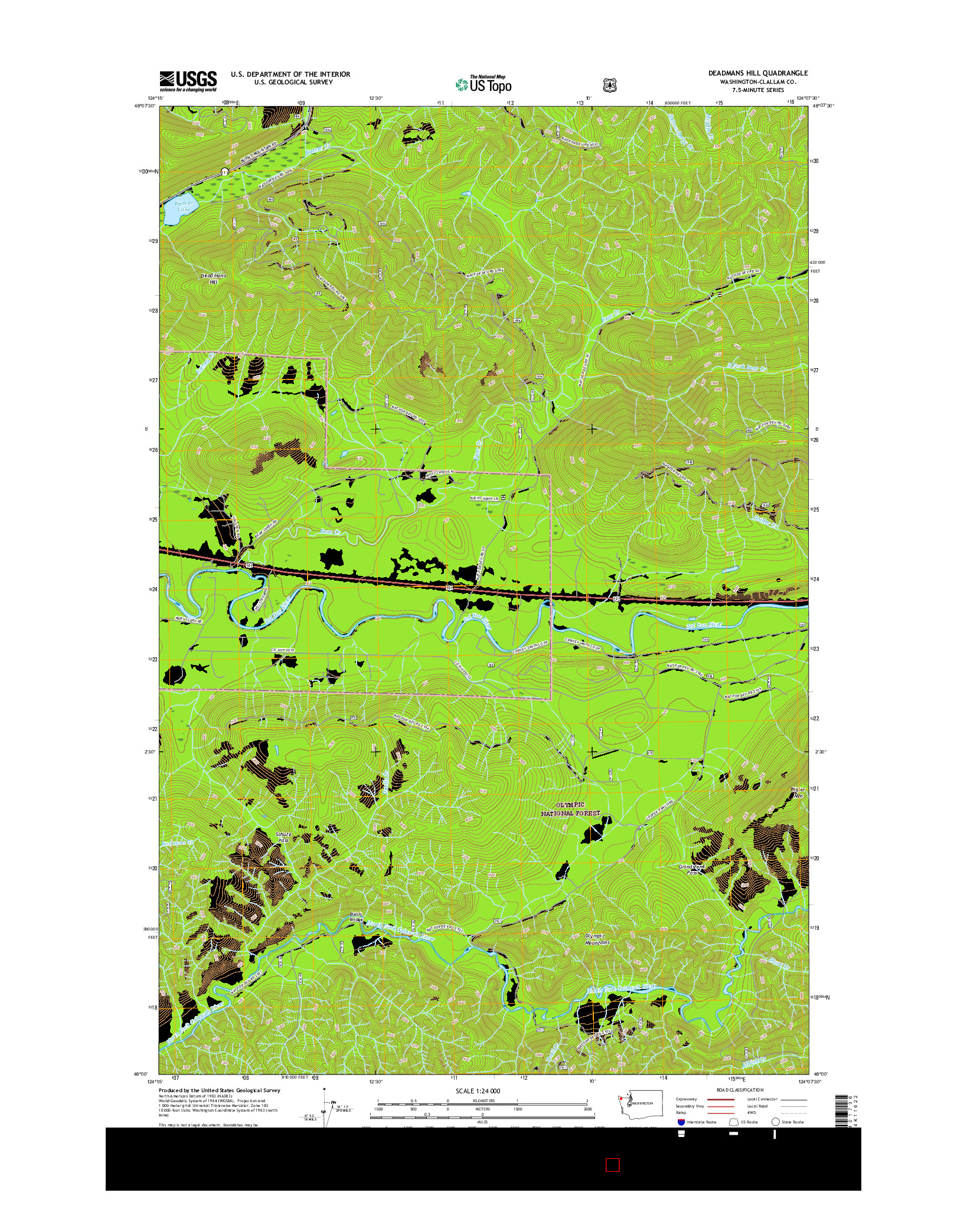 USGS US TOPO 7.5-MINUTE MAP FOR DEADMANS HILL, WA 2017