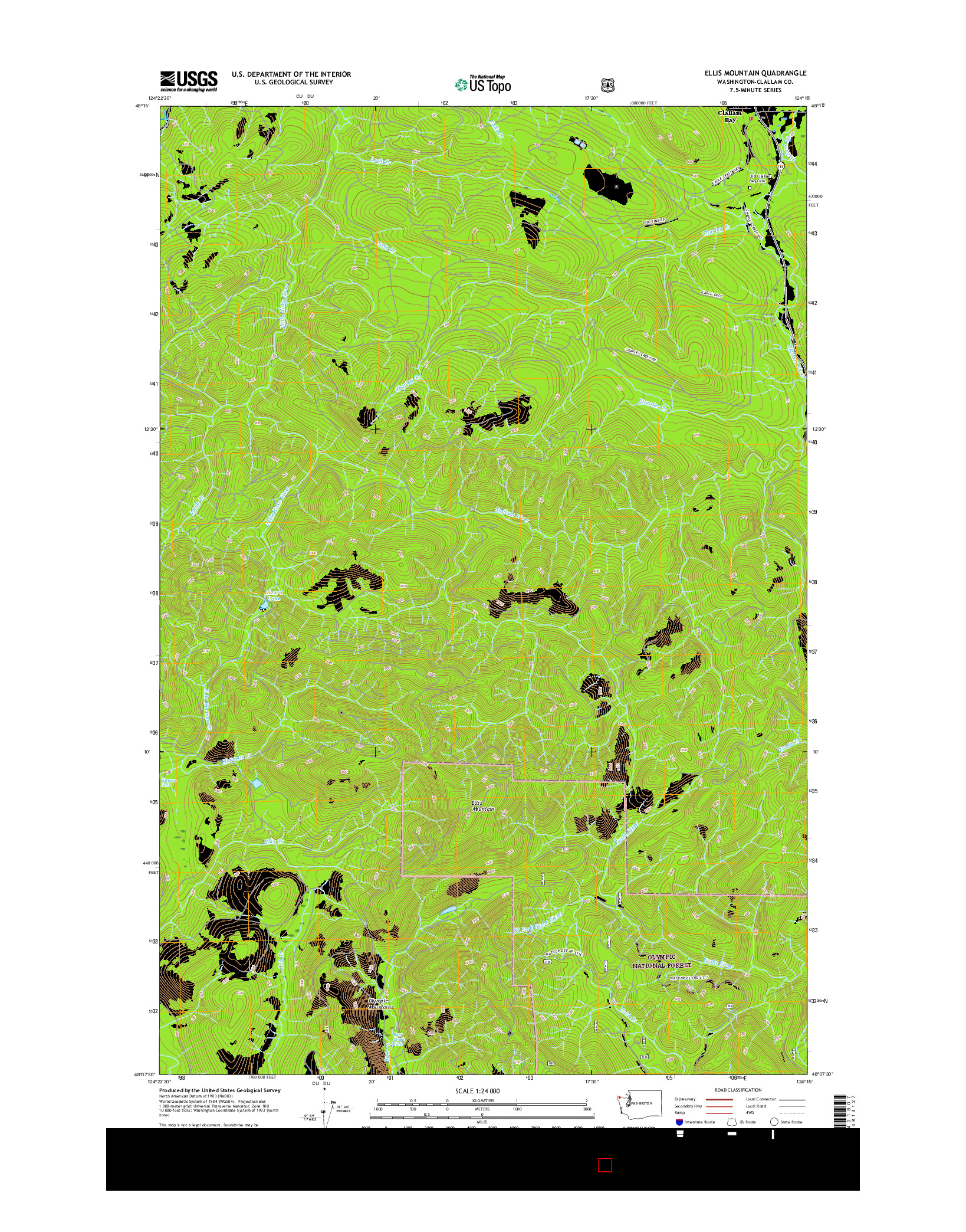 USGS US TOPO 7.5-MINUTE MAP FOR ELLIS MOUNTAIN, WA 2017