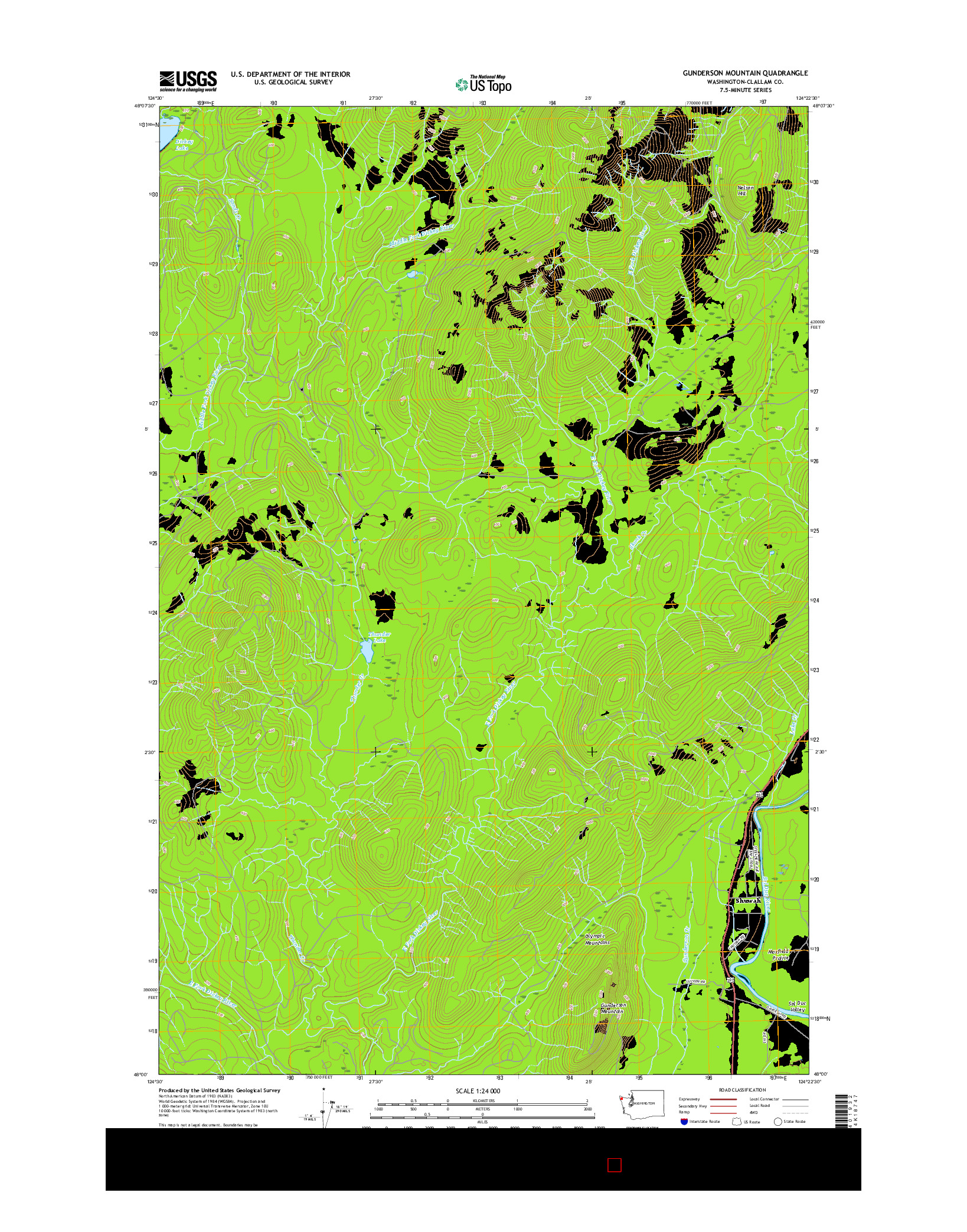 USGS US TOPO 7.5-MINUTE MAP FOR GUNDERSON MOUNTAIN, WA 2017